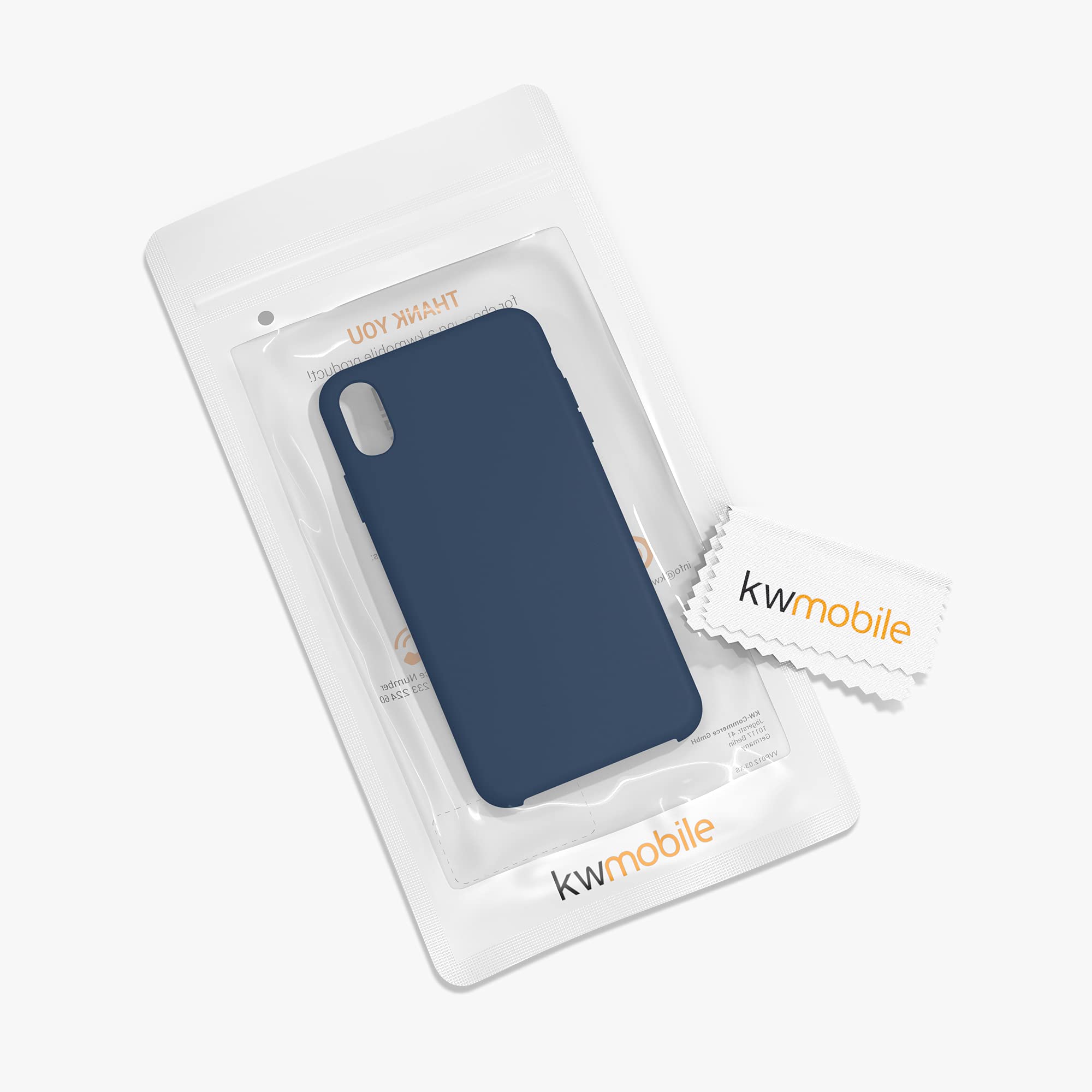 kwmobile Premium TPU Silicone Case for Apple iPhone XR - Shockproof Soft Protective Phone Cover in Navy Blue - Perfect for Everyday Use, Work & Travel