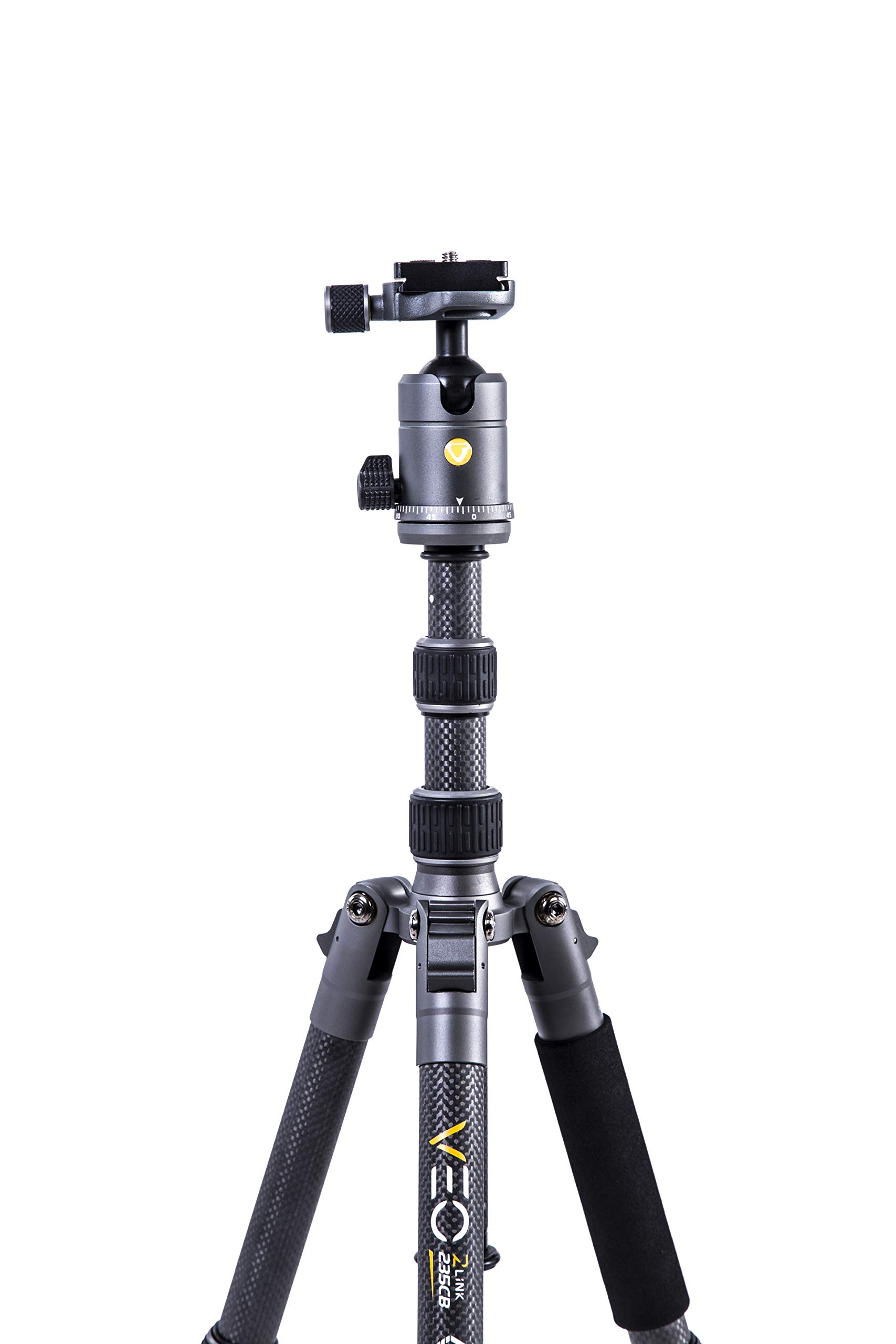 Vanguard VEO3GO235CB Carbon Fiber Travel Tripod with Ball Head - Lightweight Compact Tripod for DSLR Camera, Smartphone & Mirrorless - Includes Monopod, Phone Holder & Bluetooth Remote - Perfect for Travel, Hiking & Vlogging