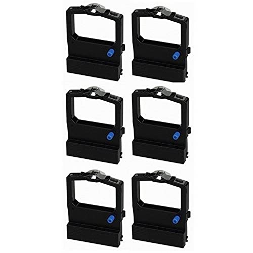 Compatible Replacement Printer Ribbon for Porelon 11513 Black (6-Pack) - Works with Okidata 52106001 & 52107001 - Ideal for Office Printing, Shipping Labels, and Barcode Applications