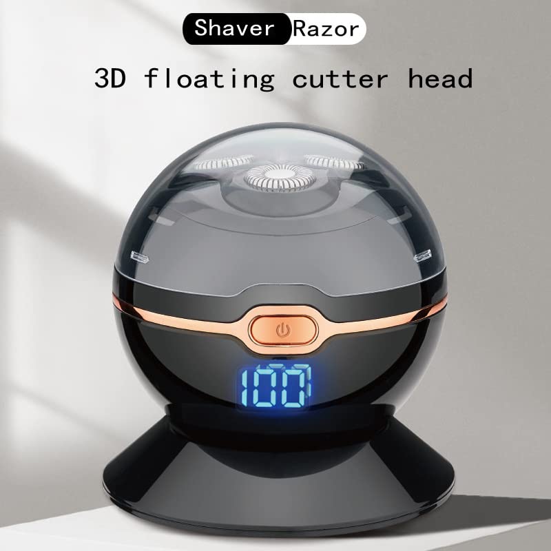 3D Electric Shaver for Men - Waterproof Rechargeable Beard Trimmer with Floating Heads & LED Display | Portable Shaving Machine for Travel, Home & Office Use | Black