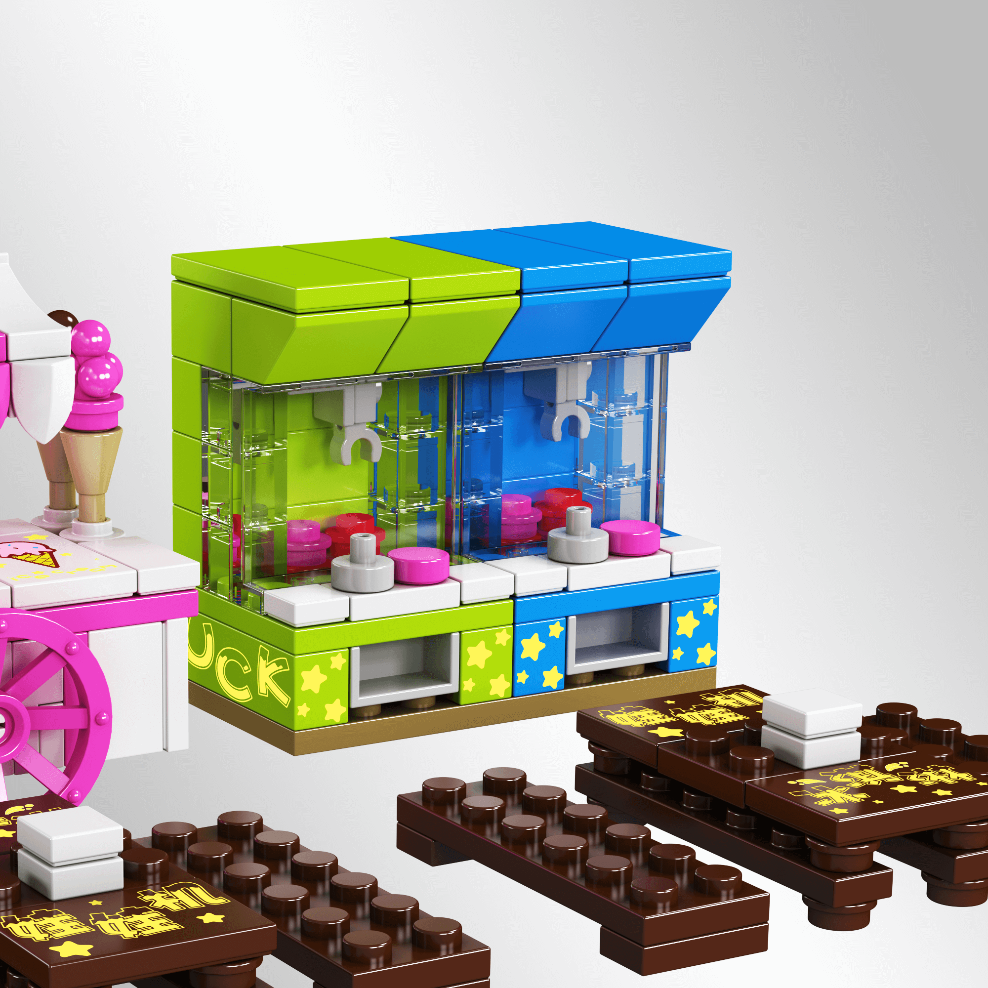 Mould King 24033 Ice Cream Truck & Claw Machine Building Blocks Set | 269 PCS STEM Toy for Kids, Creative DIY Construction Kit - Perfect for Birthday Gifts, Educational Play & Family Bonding Activities