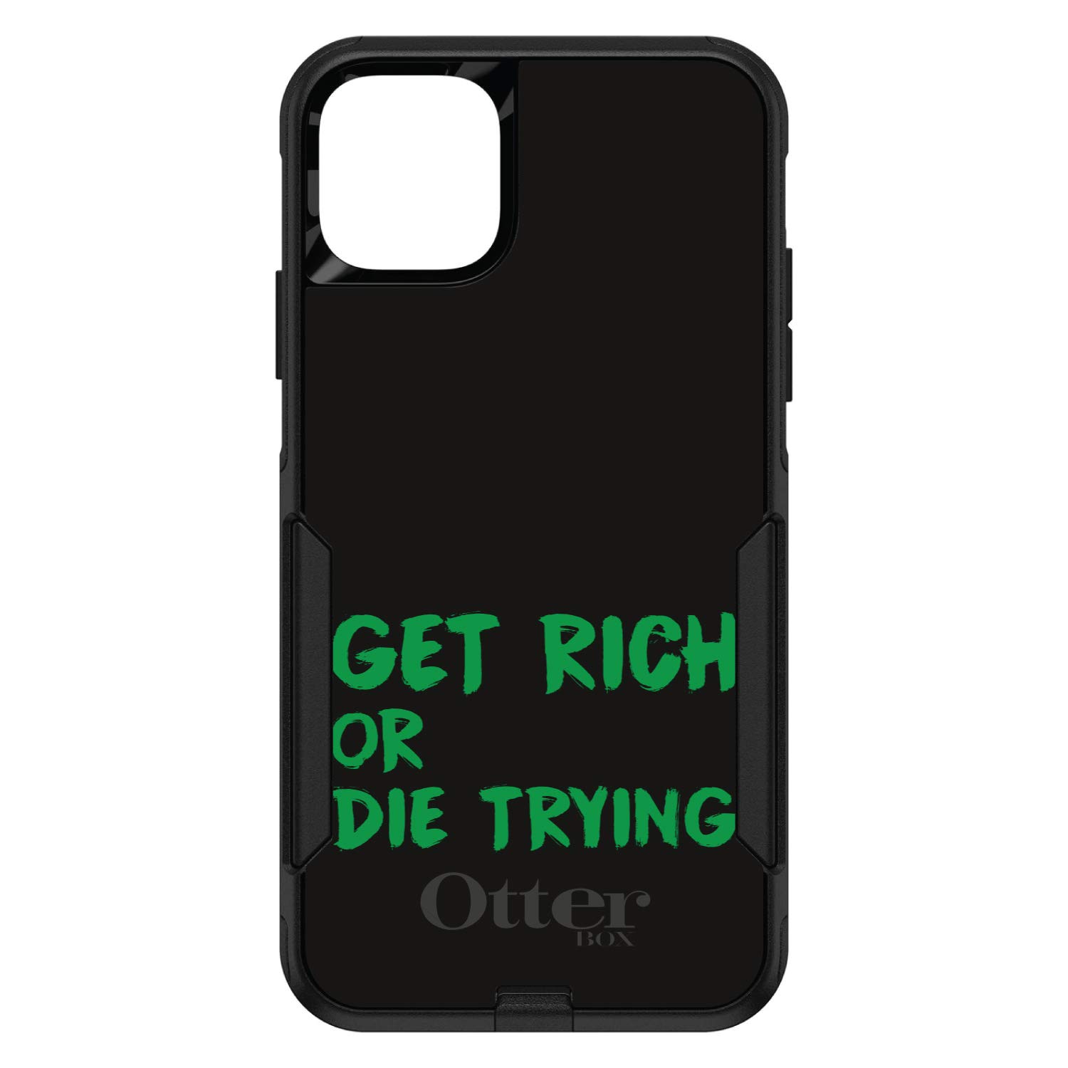 DistinctInk iPhone 12 Pro MAX Case (6.7 Inch) - Shockproof Protective Cover with Slim Design | Black & Green Custom Pattern | OtterBox Commuter Replacement | Perfect for Work, Travel & Outdoor Activities