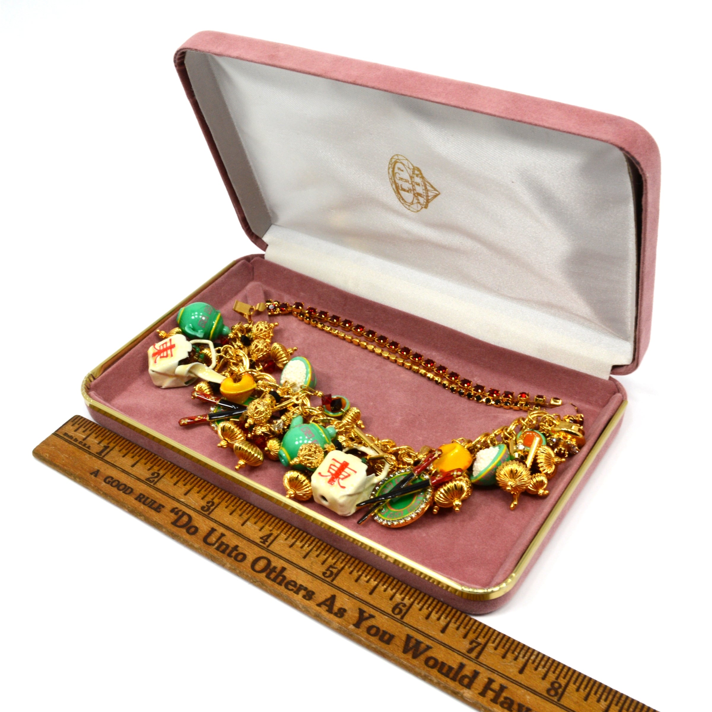 Stylish Chinese Takeout Charm Bracelet with Teapot & Chopsticks - Perfect for Asian-Themed Parties, Gifts, and Fashion Accessories