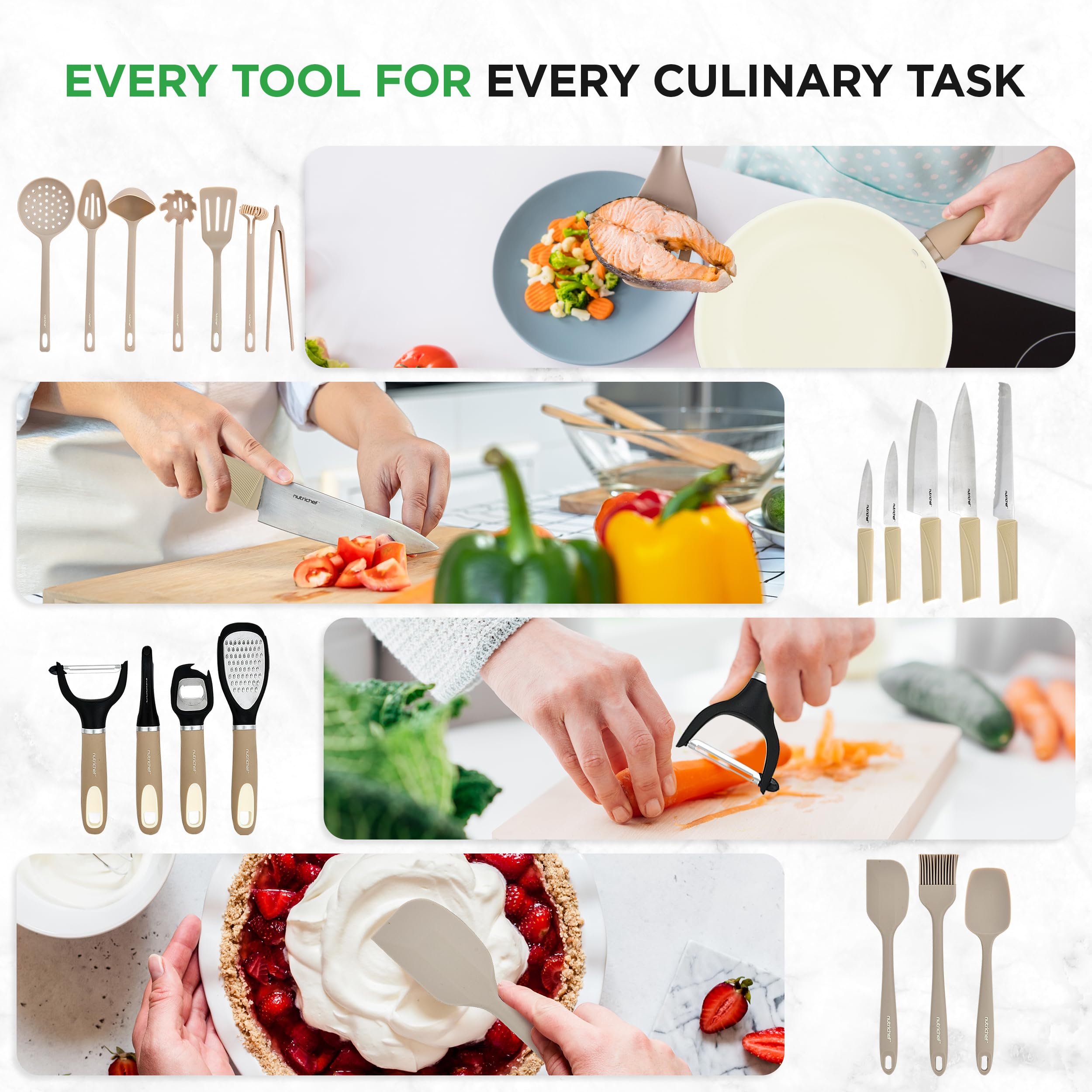 Nutrichef 54-Piece Marble Non-Stick Cookware and Bakeware Set - Professional Kitchen Pots & Pans with Heat-Resistant Tools for Baking, Frying & Cooking | Perfect for Home Chefs & Family Meals