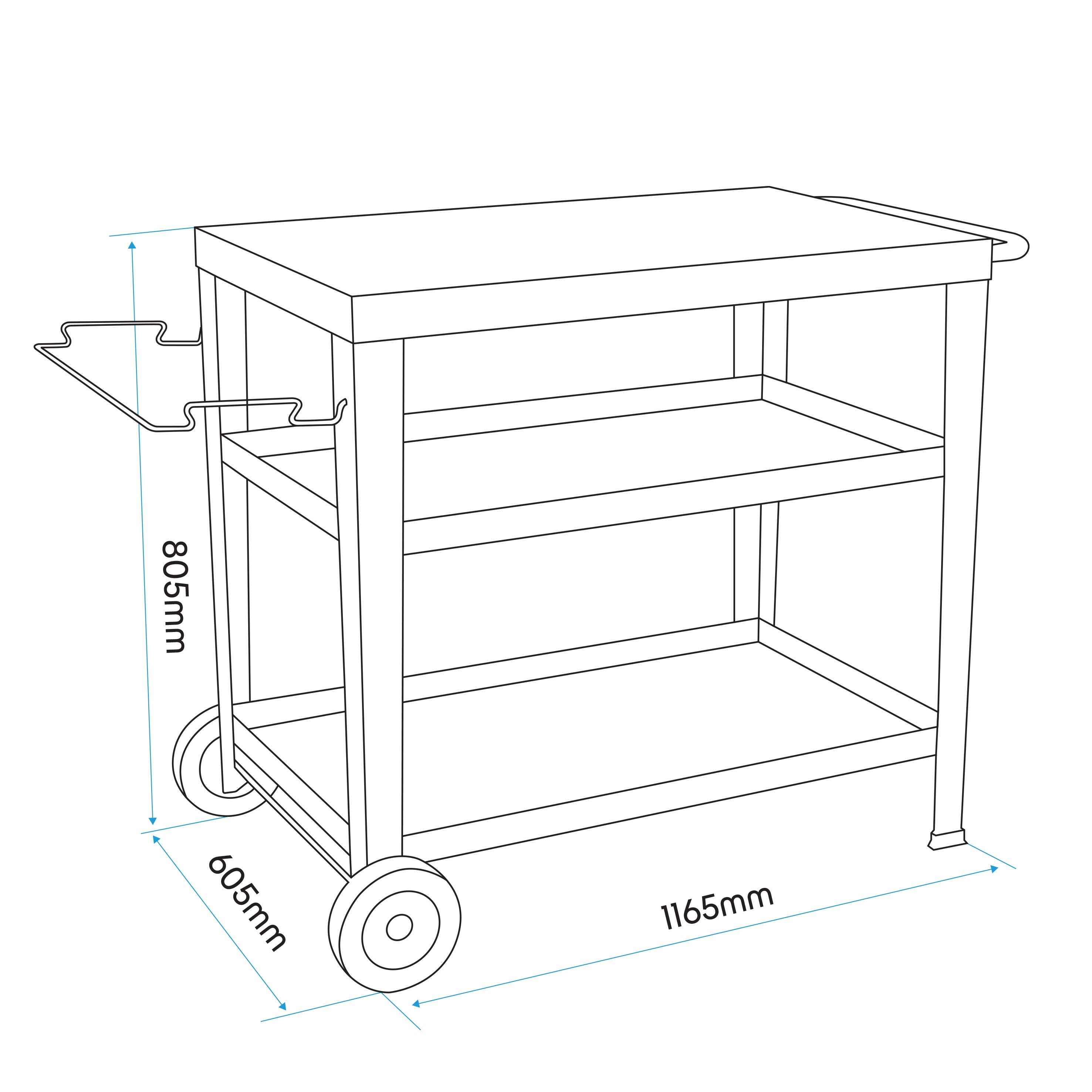Premium Stainless Steel BBQ Grill Cart with Utensil Holder - Outdoor Cooking & Grilling Trolley for Backyard, Camping & Picnic Parties