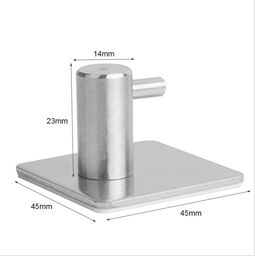 Stainless Steel No Drill Self-Adhesive Hooks - Heavy Duty Wall Hangers for Kitchen, Bathroom, Hallway - Perfect for Coats, Towels, Hats & Robes (4 Pack) - Ideal for Home Organization & Space Saving Storage Solutions