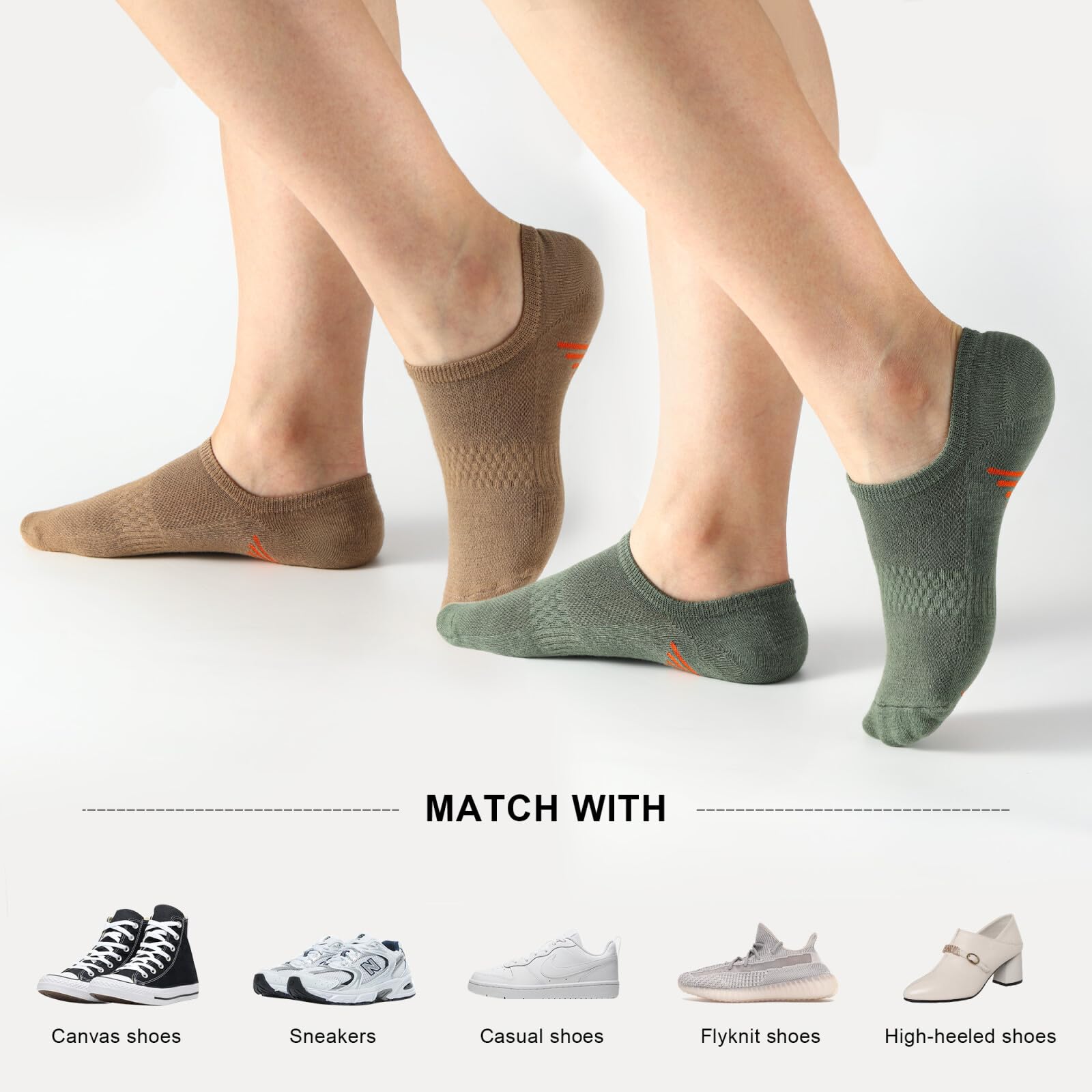Honeysea 7 Pairs No Show Socks for Women & Men - Low Cut Invisible Ankle Socks, Breathable Athletic Non-Slip Socks with Multi Color Options - Perfect for Running, Gym, Workout & Daily Wear