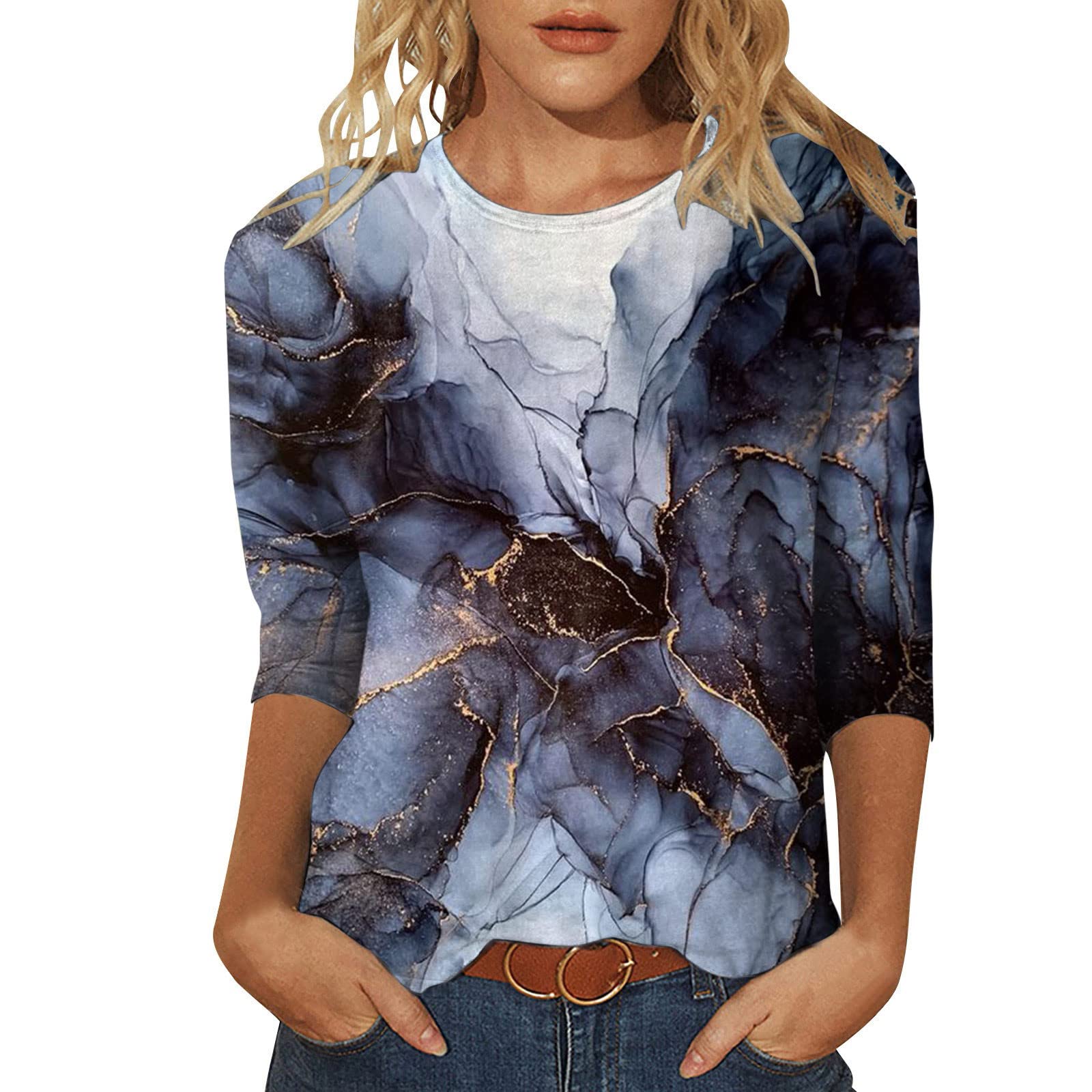 Floral Print Workout Tank Top for Women - Breathable Crewneck T-Shirt for Summer & Fall - Casual Fit Tunic Blouse for Gym, Yoga, Running & Everyday Wear