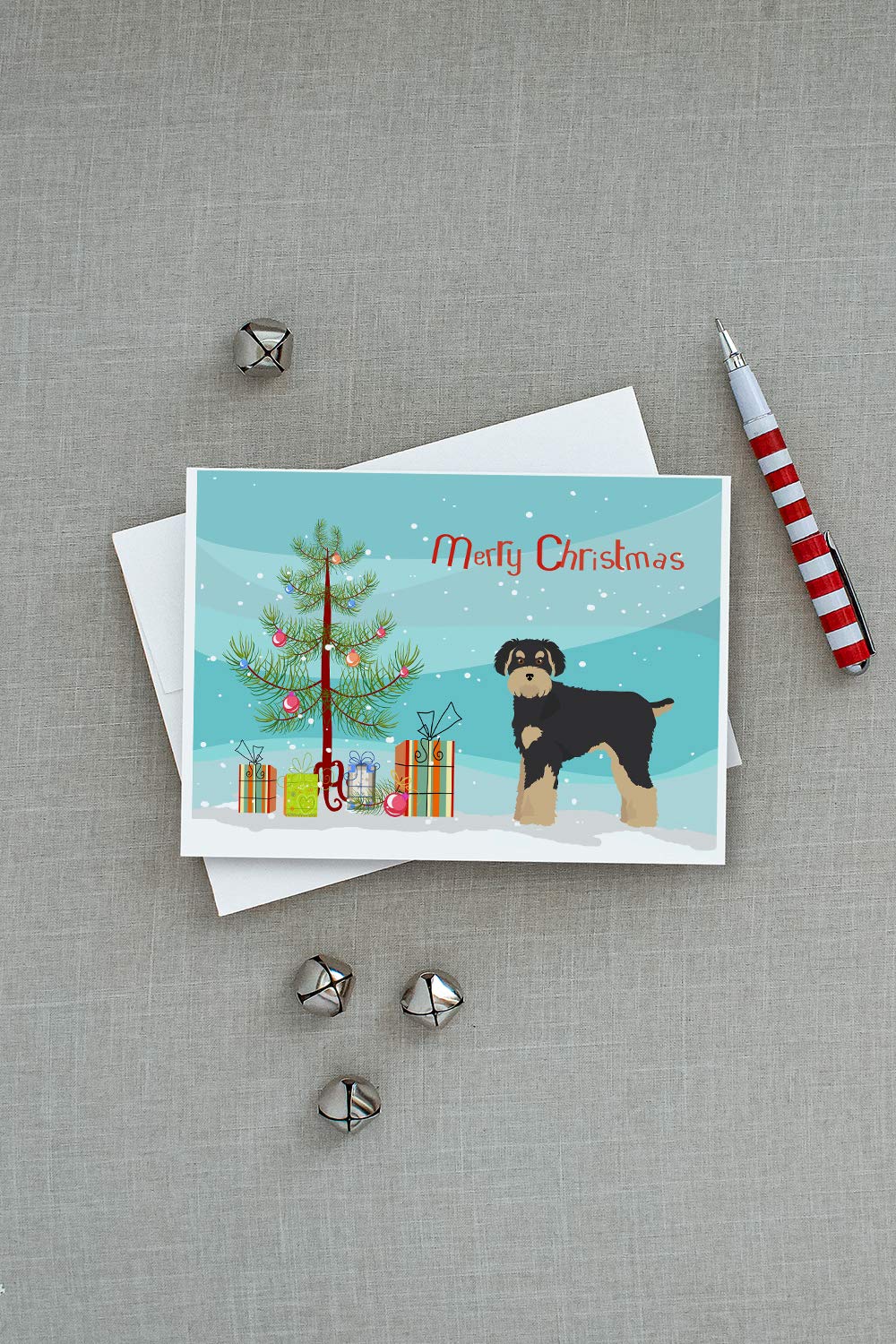 Schnoodle Christmas Tree Greeting Cards - Pack of 8 Blank A7 Note Cards with Envelopes (5x7 Inches) | Whimsical Holiday Stationery for Christmas Wishes, Party Invitations & Festive Correspondence
