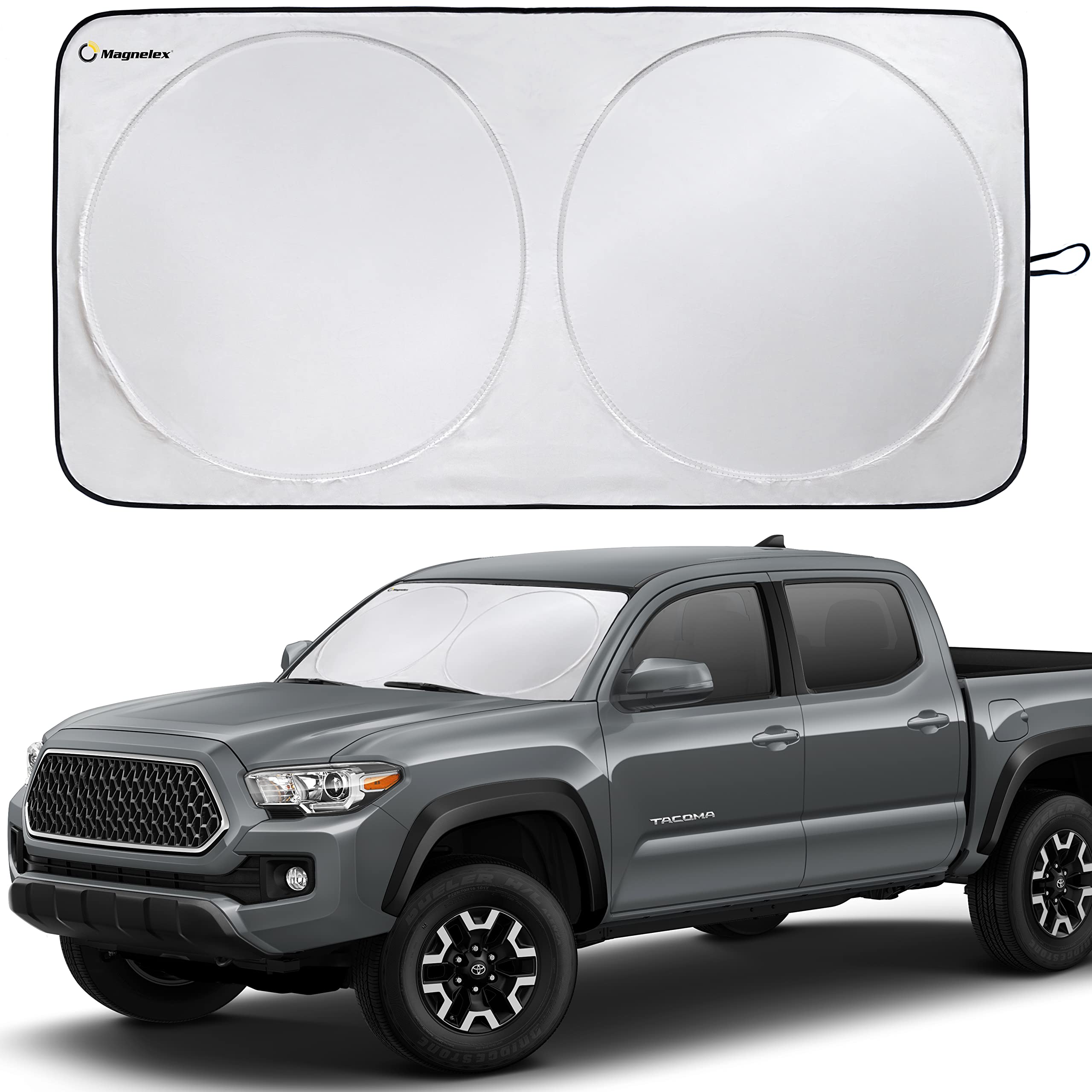 Magnelex Medium Car Windshield Sun Shade & Seat Protector Bundle - UV Protection for Cars, SUVs & Trucks - Perfect for Summer Heat & Interior Protection