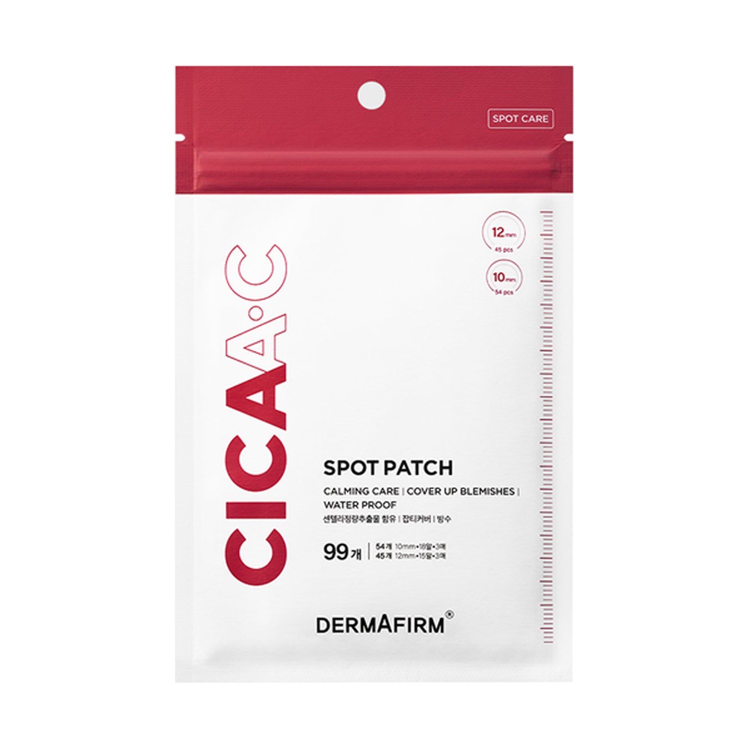 DERMAFIRM CICA A.C Spot Patch - Acne Treatment for Blemishes, Waterproof & Calming Care (99 Count) - Perfect for Overnight Spot Treatment & On-the-Go Cover Up