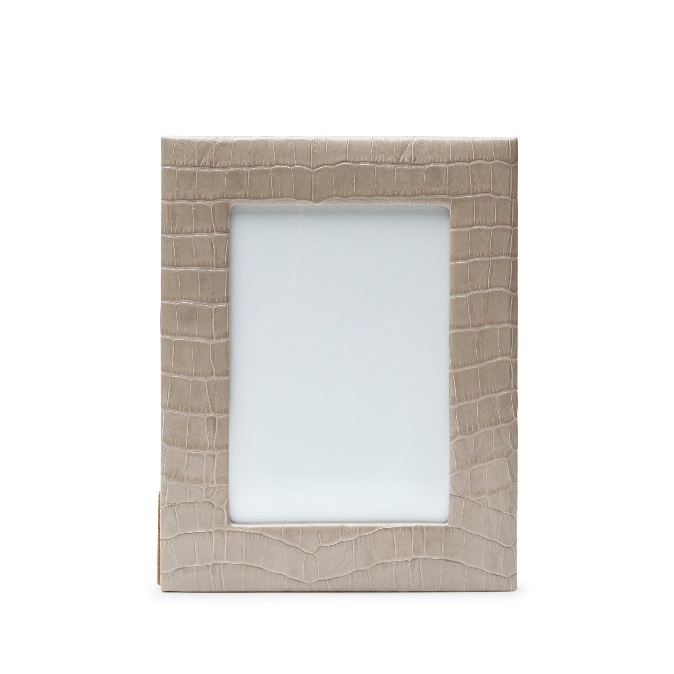 5x7 Photo Frame Ecru Croc - Elegant Picture Frame for Wall or Tabletop Display - Perfect for Home Decor, Office, Wedding & Gift Giving