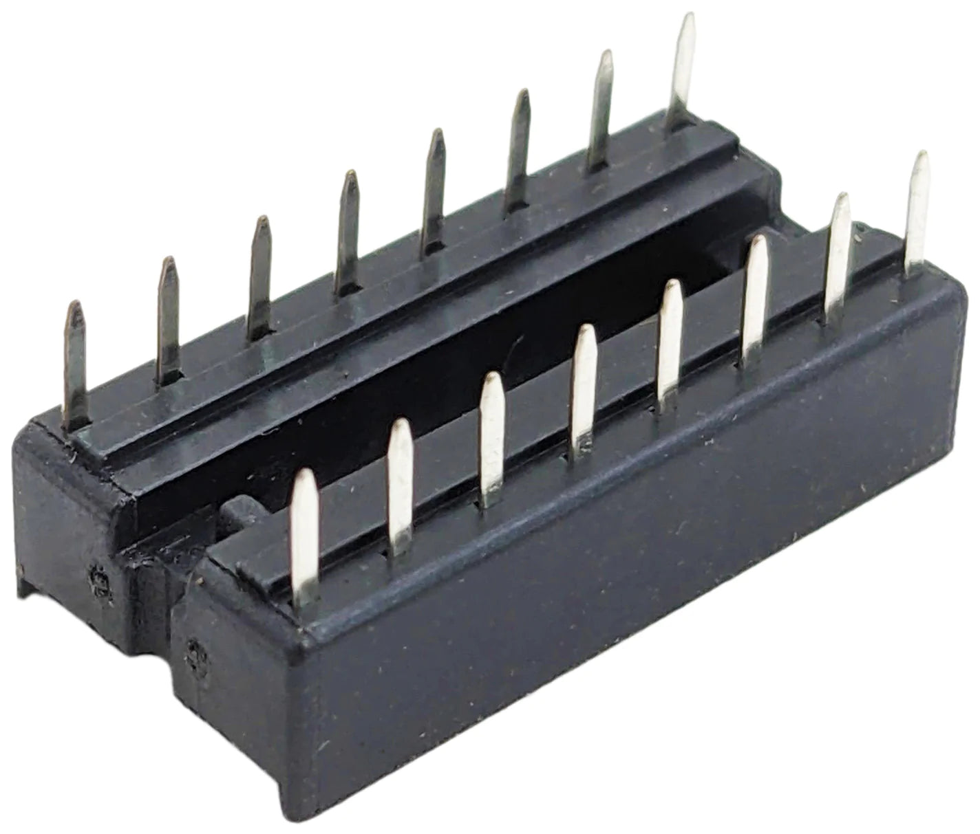 16 Pin Solder Tail Low Profile DIP IC Socket - 2.54mm Pitch, 7.6mm Row Spacing - Perfect for PCB Prototyping & Electronics Repair Projects