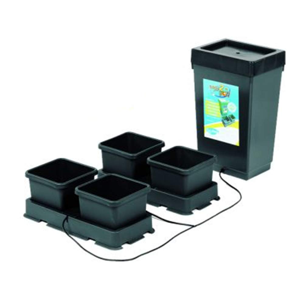 Easy2Grow 4 Pot Hydroponic System with 3.9 Gallon Pots & 12.4 Gallon Reservoir Tank - Indoor Herb Garden Kit for Homegrown Vegetables, Herbs & Flowers
