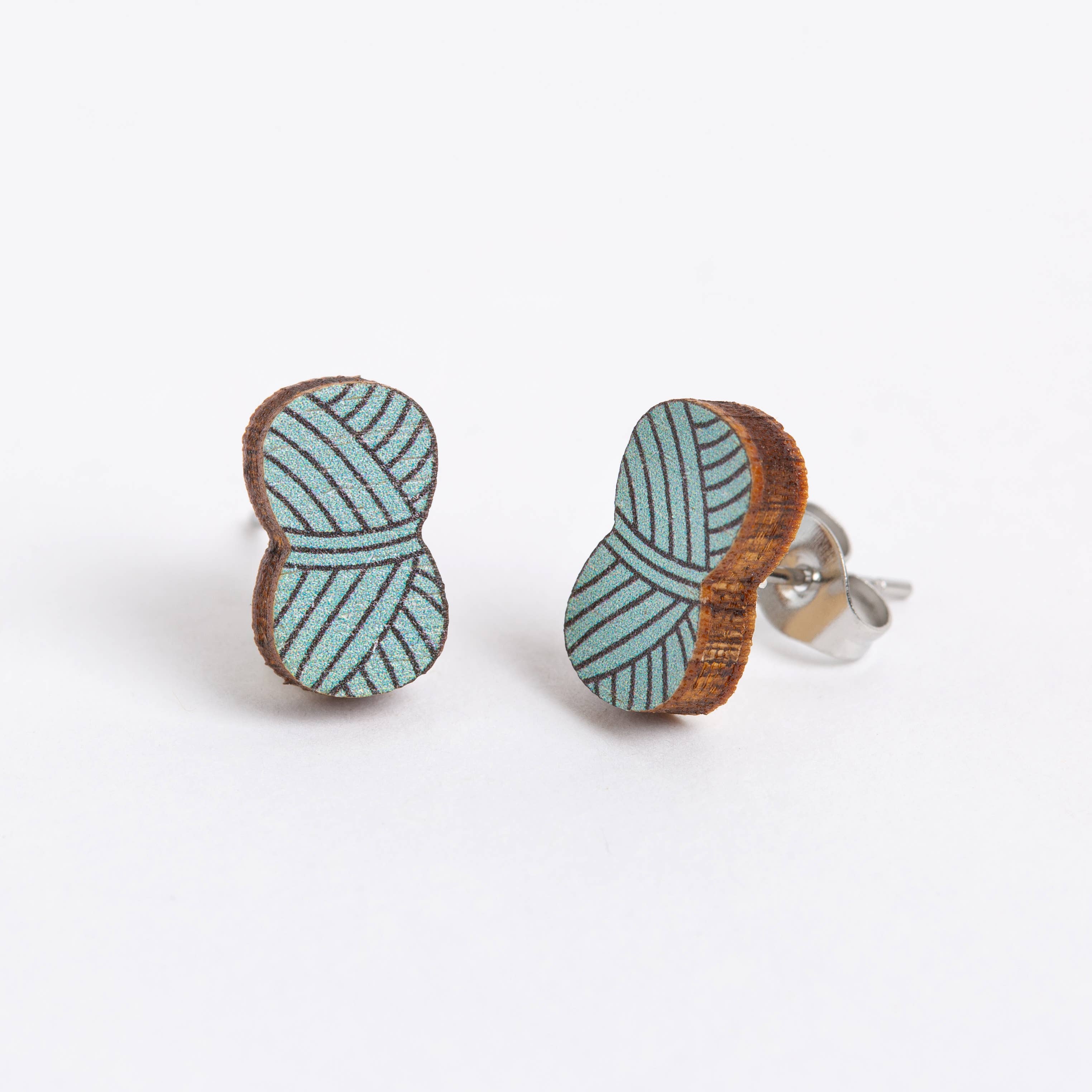 Handmade Yarn Ball Earrings - Unique Crochet Dangle Earrings for Women | Perfect for Knitting Lovers, DIY Crafters & Boho Fashion Accessories