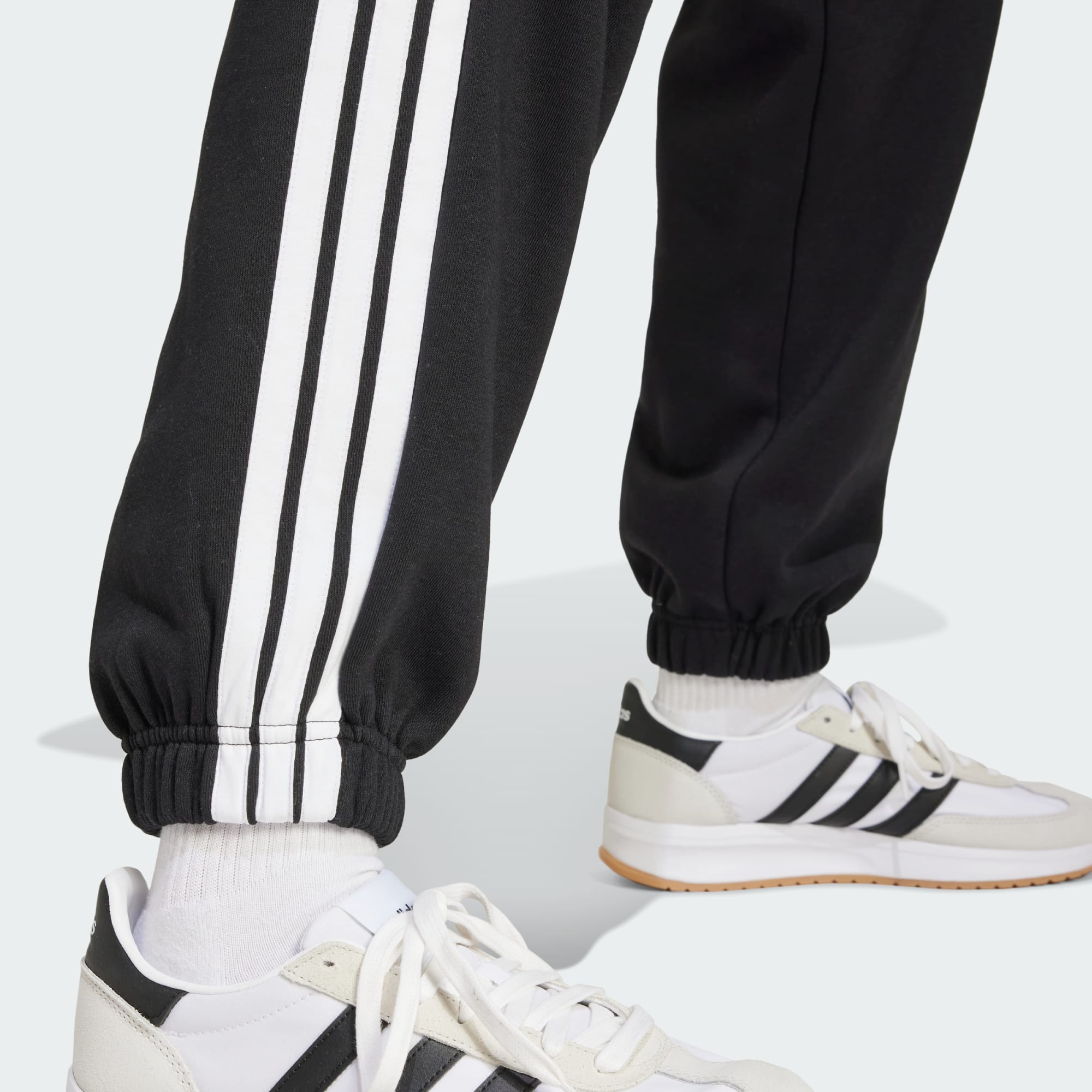 Adidas Women's 3 Stripes Fleece Track Pants - Black Athletic Joggers for Running, Yoga & Casual Wear