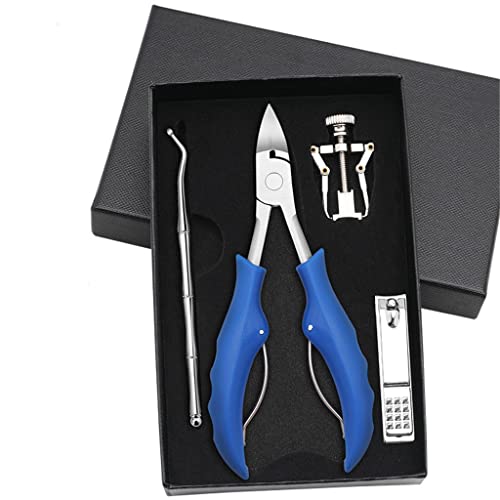 Professional Toenail Clippers & Ingrown Toenail Corrector - Pedicure Manicure Tools Set for Straightening & Foot Care (Blue, 1 Set) - Perfect for Home Nail Care & Salon Use
