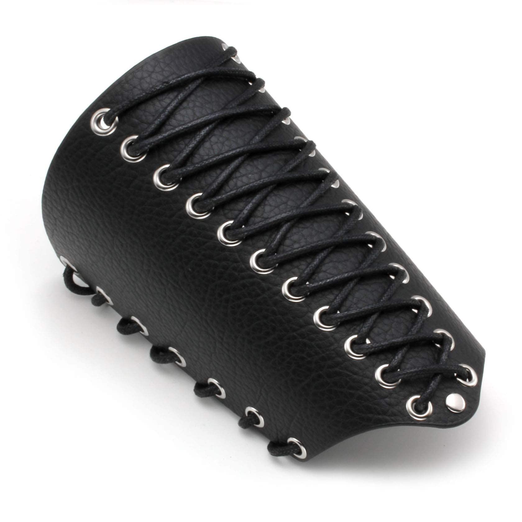 Medieval Faux Leather Gauntlet Bracers - Arm Guards for Cosplay & LARP Costumes - Adjustable Wrist Cuffs for Men & Women - Perfect for Renaissance Fairs, Theater Performances & Fantasy Events