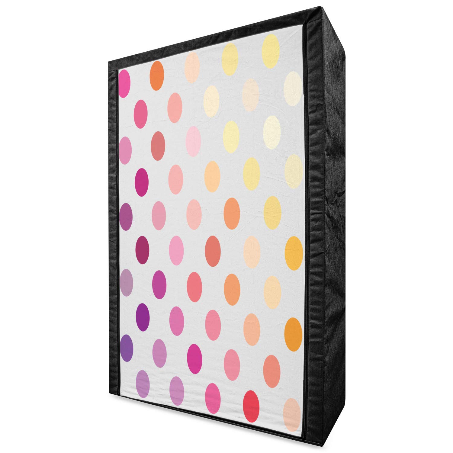Ambesonne Polka Dots Portable Fabric Wardrobe - 42.5 Inch Multicolor Clothing Organizer with Shelves | Gradient Dot Pattern Storage Closet for Bedroom, Closet & Dorm Organization | Space Saving Garment Rack