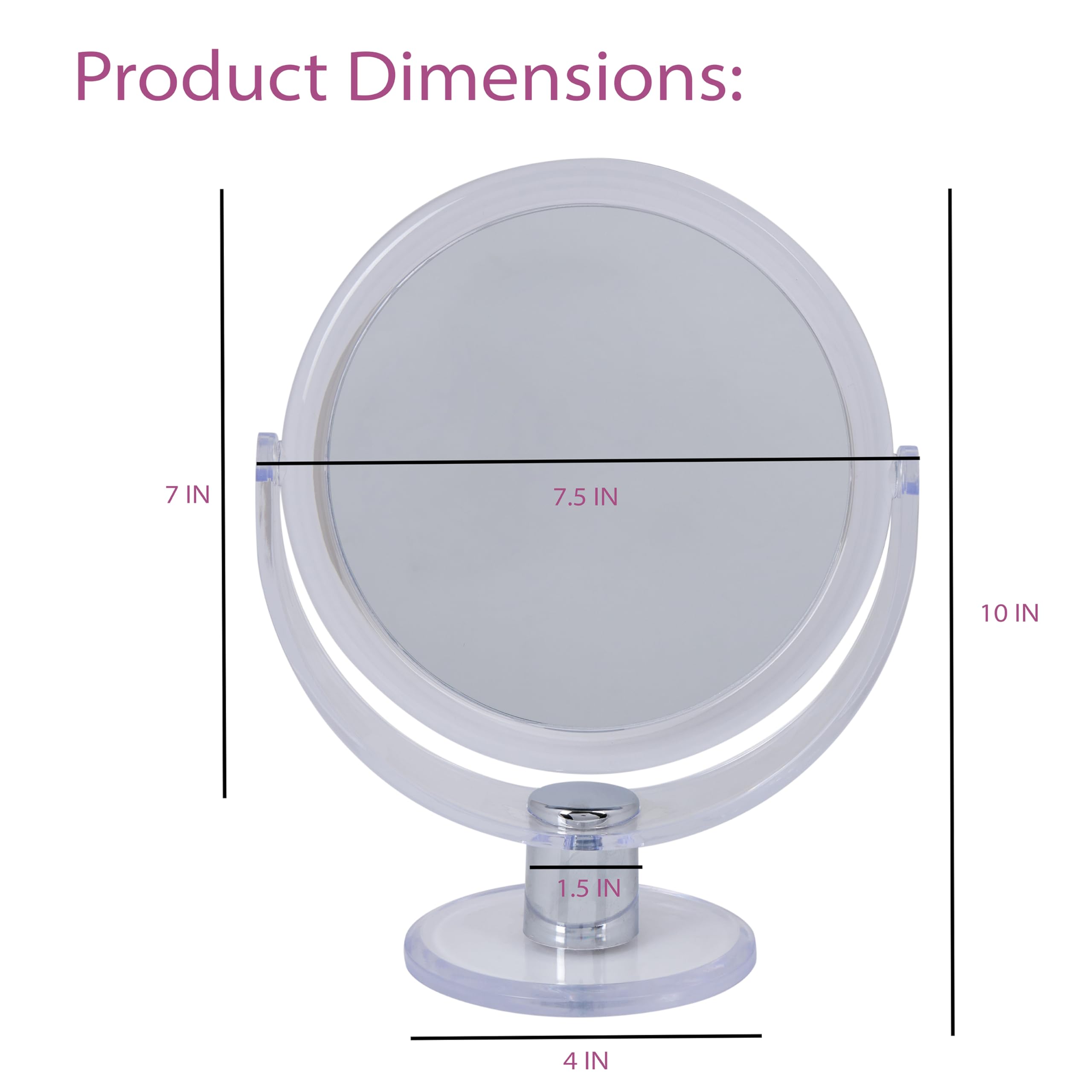 10X Magnification Dual-Sided Vanity Mirror - 7