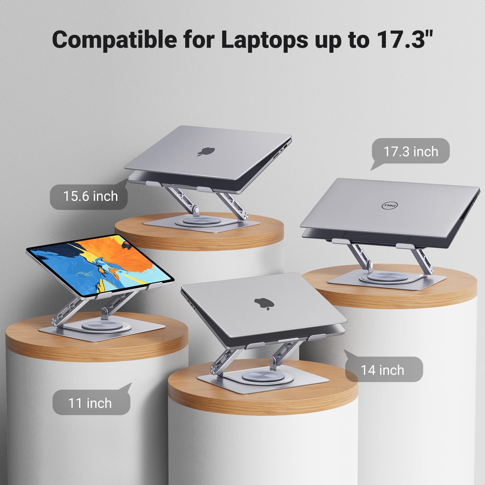 UGREEN Adjustable Laptop Stand with 360° Rotation - Portable Ergonomic Riser for Home & Office Workspace - Perfect for MacBook, Notebook, Tablet & Desk Setup