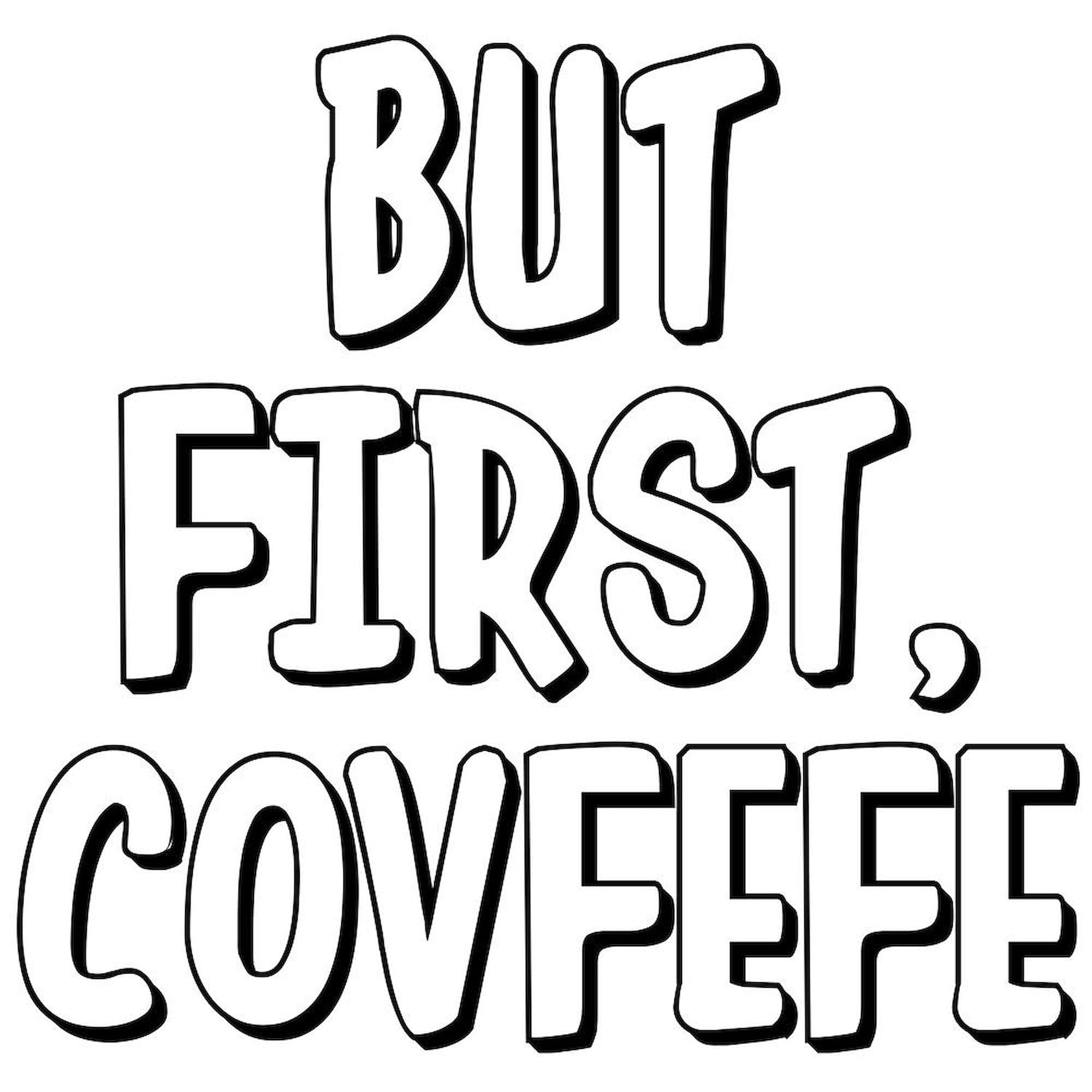 CafePress But First Covfefe 20 oz Ceramic Coffee Mega Mug - Large Insulated Travel Mug for Hot & Cold Drinks - Perfect for Home, Office, or Commuting