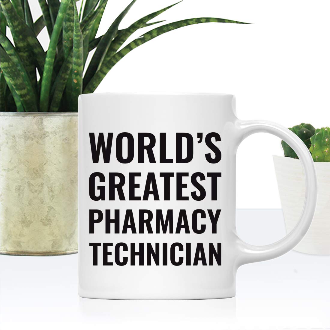 11oz Andaz Press Coffee Mug - World's Greatest Pharmacy Technician Gift for Men & Women - Ceramic Drinking Cup for Birthday, Christmas, Graduation - Perfect for Office, Home & Coffee Breaks
