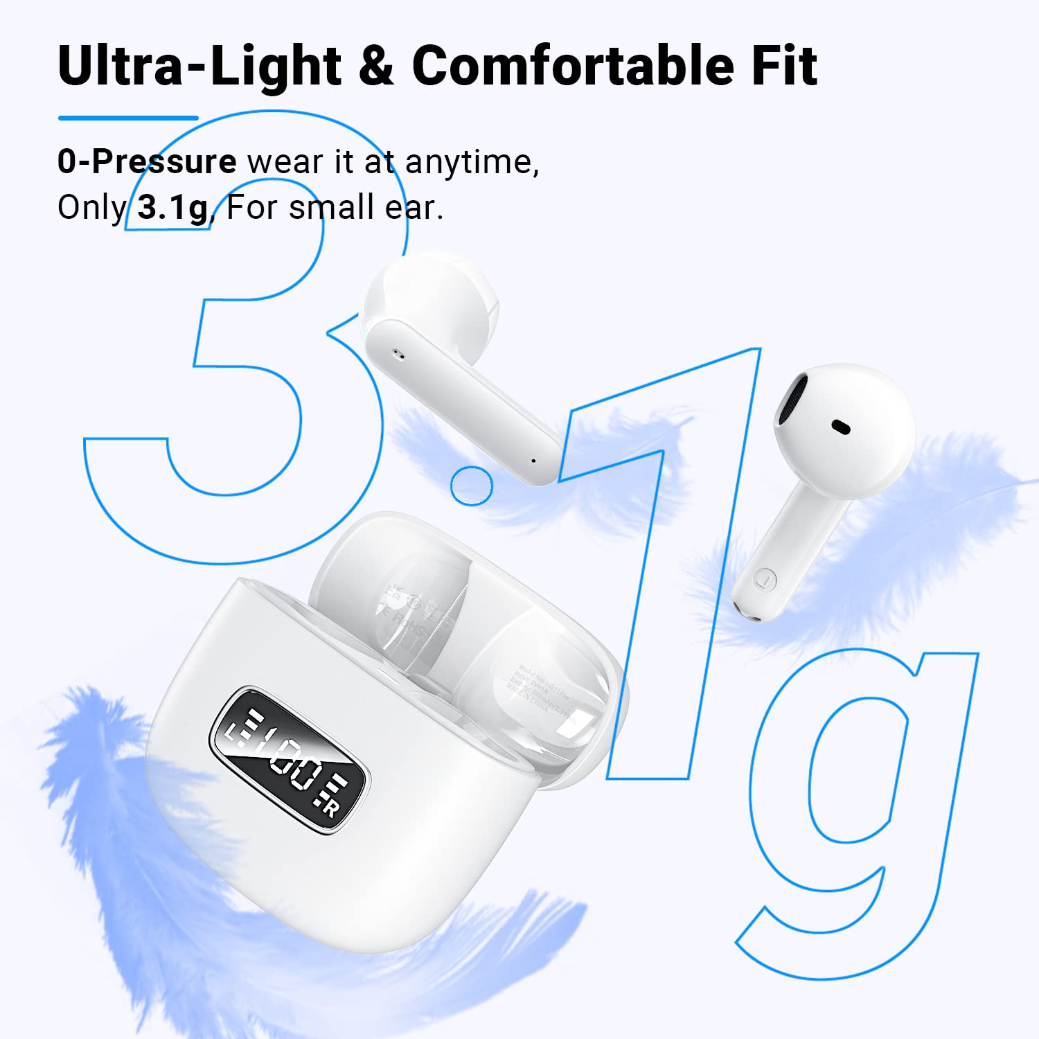 Wireless Earbuds Bluetooth 5.3 with Noise Cancelling - 40H Playtime, IP7 Waterproof for Sports & Travel