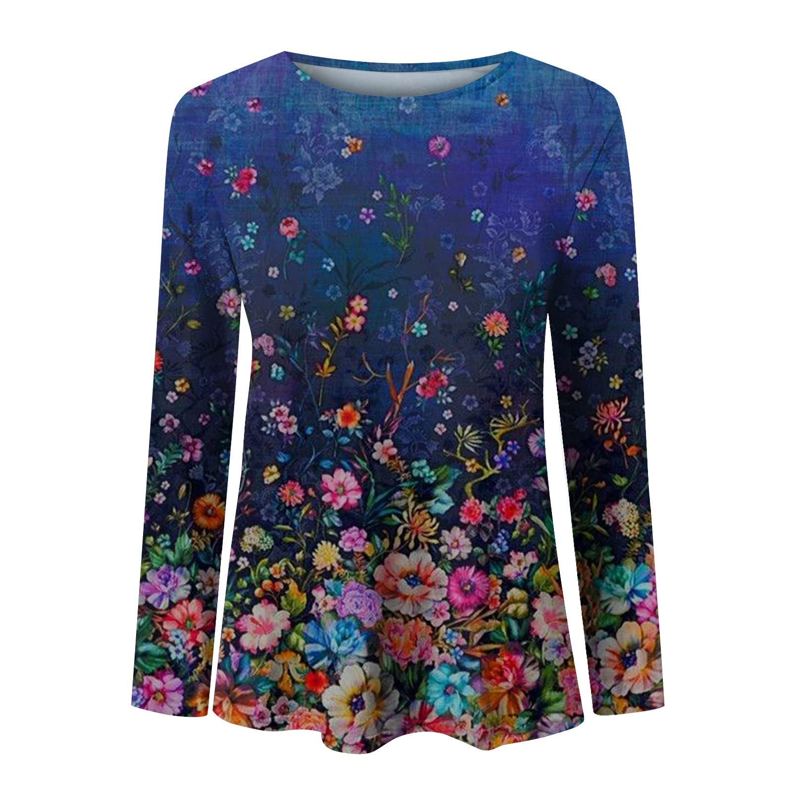 Women's Printed Long Sleeve Blouse - Casual Round Neck Tops for Summer, Autumn & Winter | Perfect for Office Wear, Date Nights & Everyday Outfits