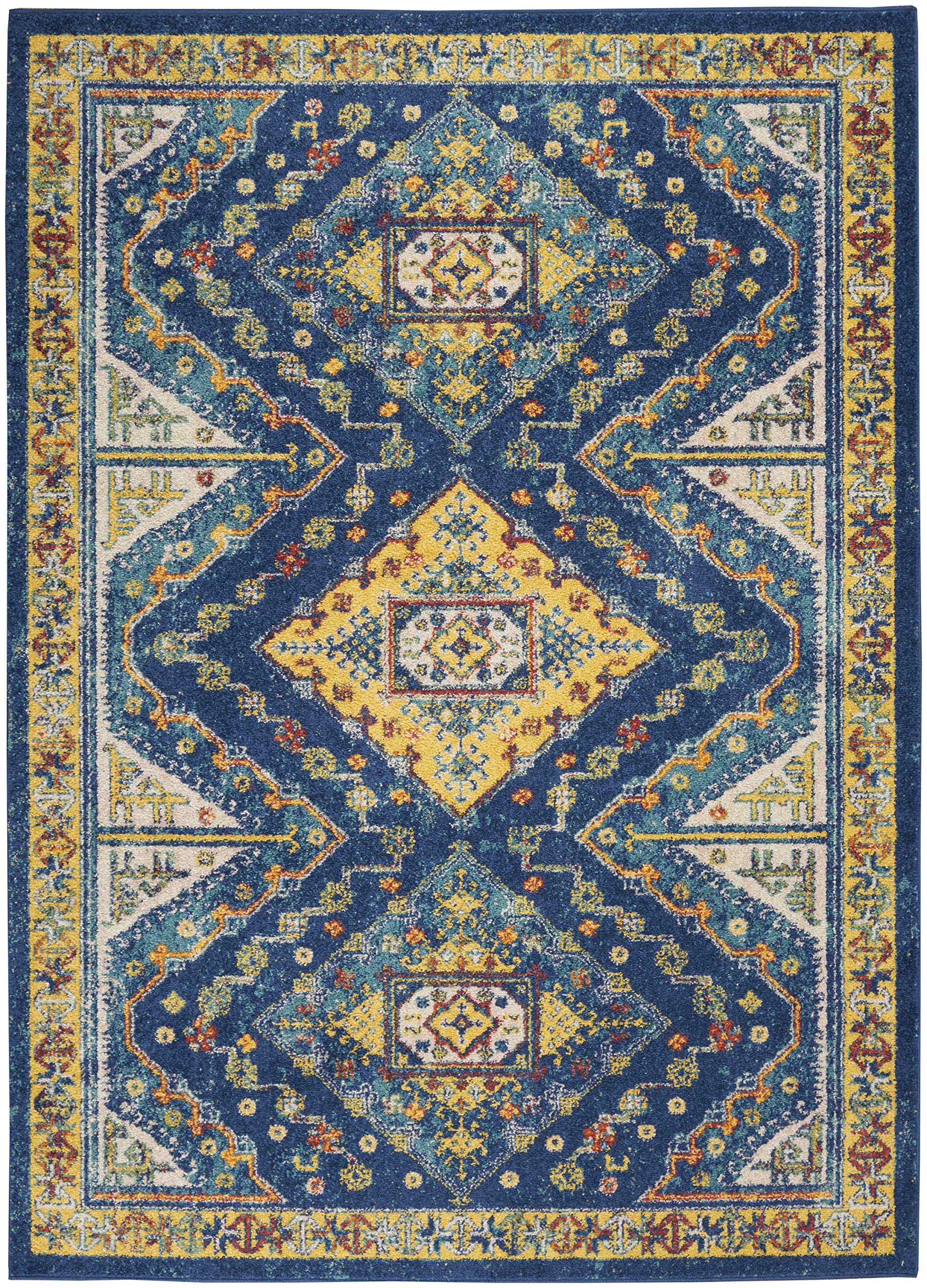 Nourison Allur Persian Navy Multicolor 5'3