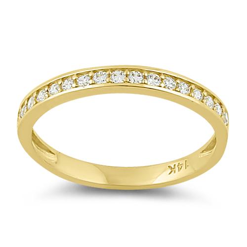 14K Solid Yellow Gold Half Eternity Wedding Band Ring for Women - Perfect for Anniversaries, Engagements & Bridal Jewelry Gifts