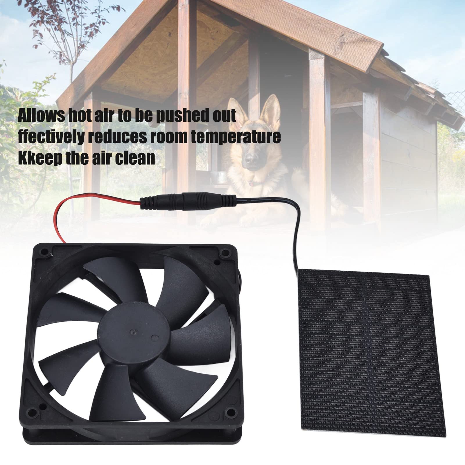 5V 3W Solar Powered Exhaust Fan Kit - 3000RPM Waterproof Mini Ventilator for Chicken Coops, Pet Houses & Greenhouses | Portable Cooling Fan for Camping, RV & Window Ventilation | Solar Panel Fan for Outdoor Use