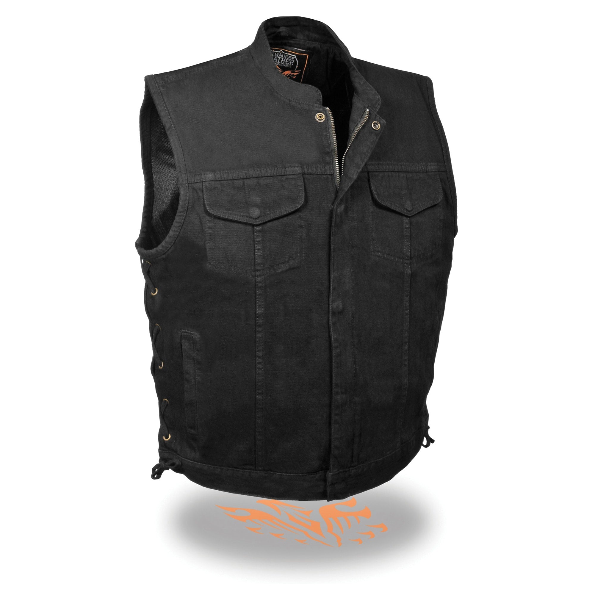 Men's Stylish Laced Denim Club Vest - Trendy Casual Jacket for Night Out & Streetwear Fashion