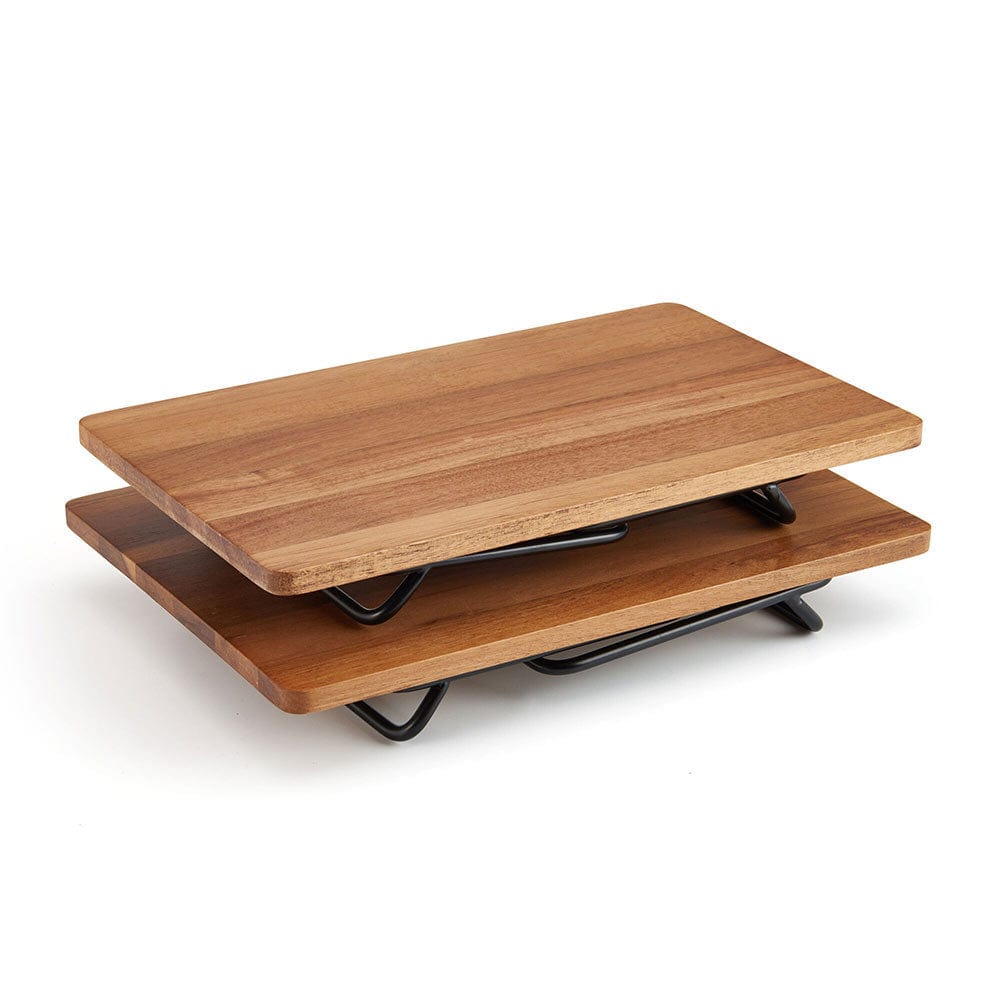 Wooden Shelf Organizer Trays - Set of 2 for Home Office & Kitchen Storage | Space-Saving Desktop & Cabinet Organization Solution