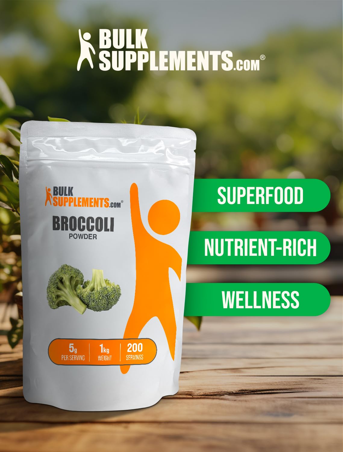 Organic Broccoli Powder - 100% Pure Broccoli Florets Supplement, Vegan, Gluten-Free, Non-GMO - 5g per Serving, 5kg (11 lbs) Bulk Pack - Perfect for Smoothies, Baking & Healthy Recipes