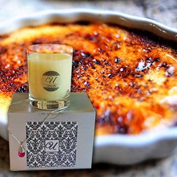 Premium Crème Brûlée Scented Candle (8 oz Glass Jar) - Select-a-Size Necklace Jewelry Inside ($10-$10,000 Value) - Perfect for Home Decor, Romantic Gifts & Luxury Self-Care