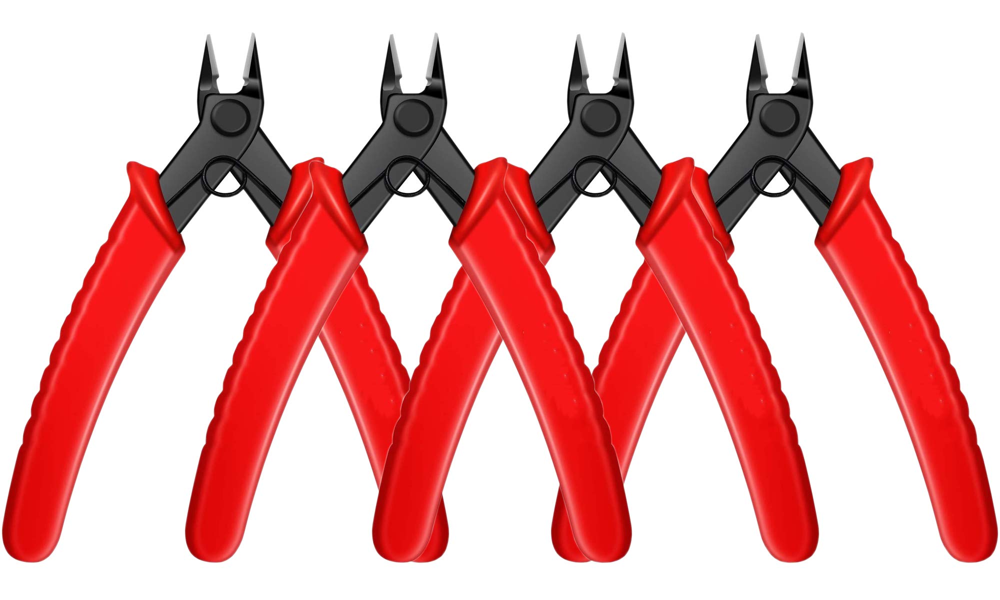 5 Inch Small Wire Cutters Flush Cutter - Precision Cutting Pliers for Electronics, Jewelry Making & 3D Printing (4 Pack) | Ideal for DIY Projects, Crafting & Model Building