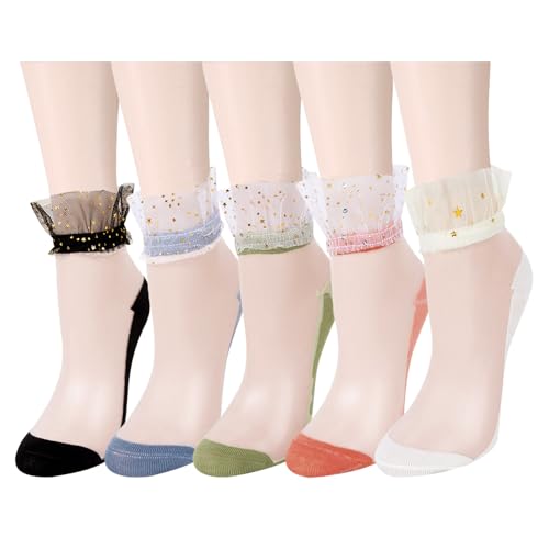 5 Pack - Glitter Lace Ruffle Decorated