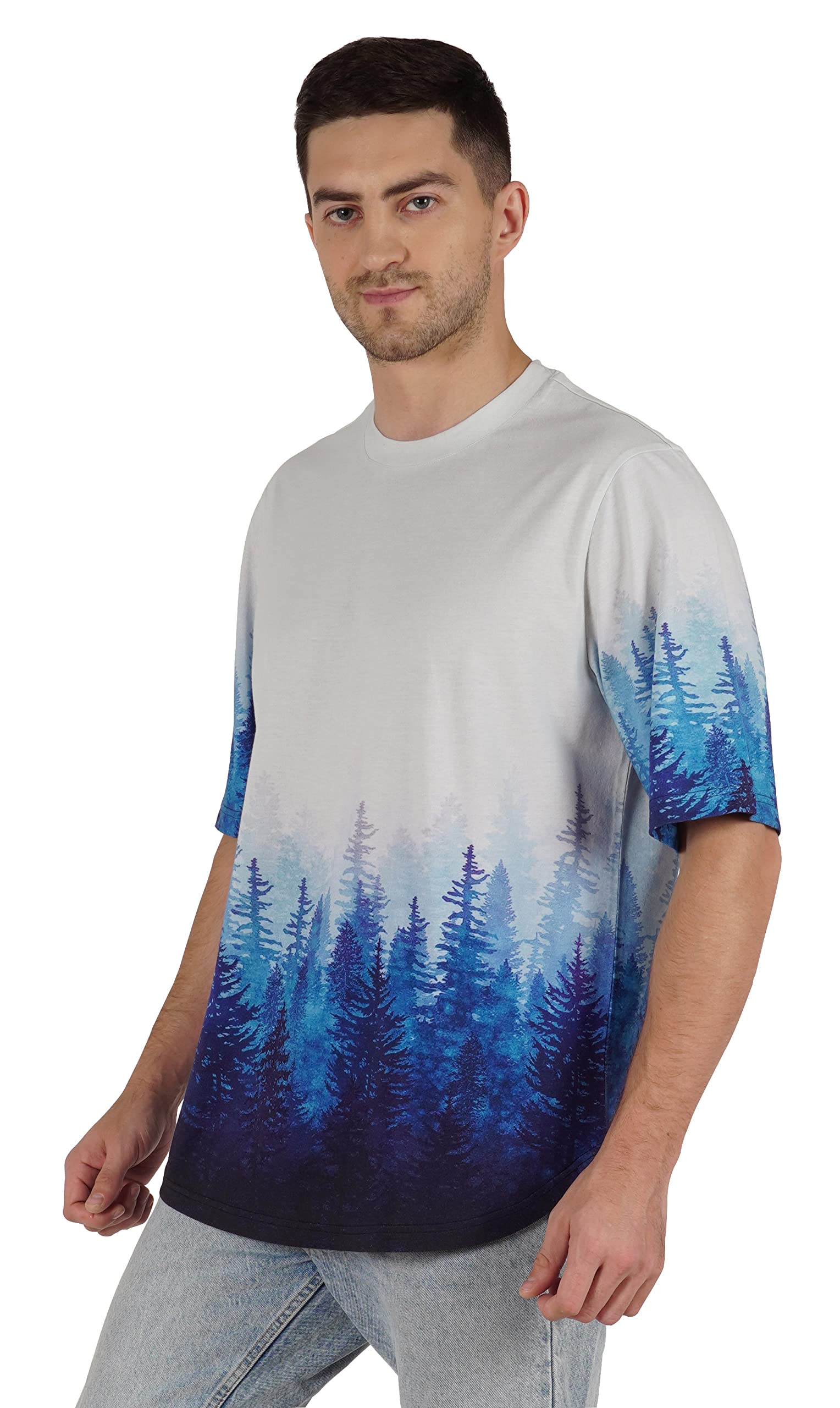 **Inkmeso Men's Half Sleeve T-Shirt - Loose Fit Casual Printed Tee for Beach, Holiday & Everyday Wear - Comfortable Summer Shirt**