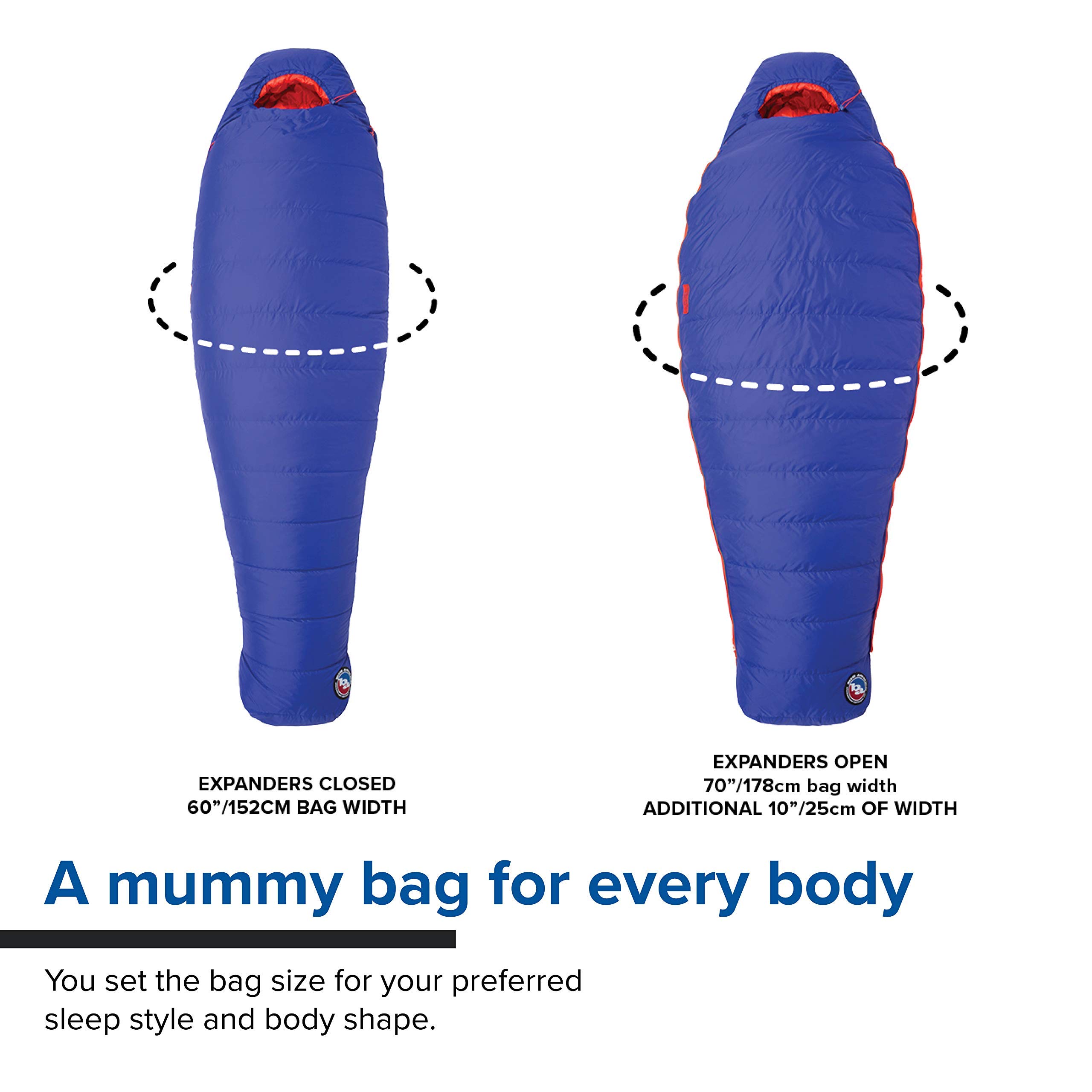 Big Agnes Women's Torchlight Expandable Down Mummy Sleeping Bag - Lightweight & Warm for Backpacking, Camping & Hiking - Perfect for Cold Weather Adventures