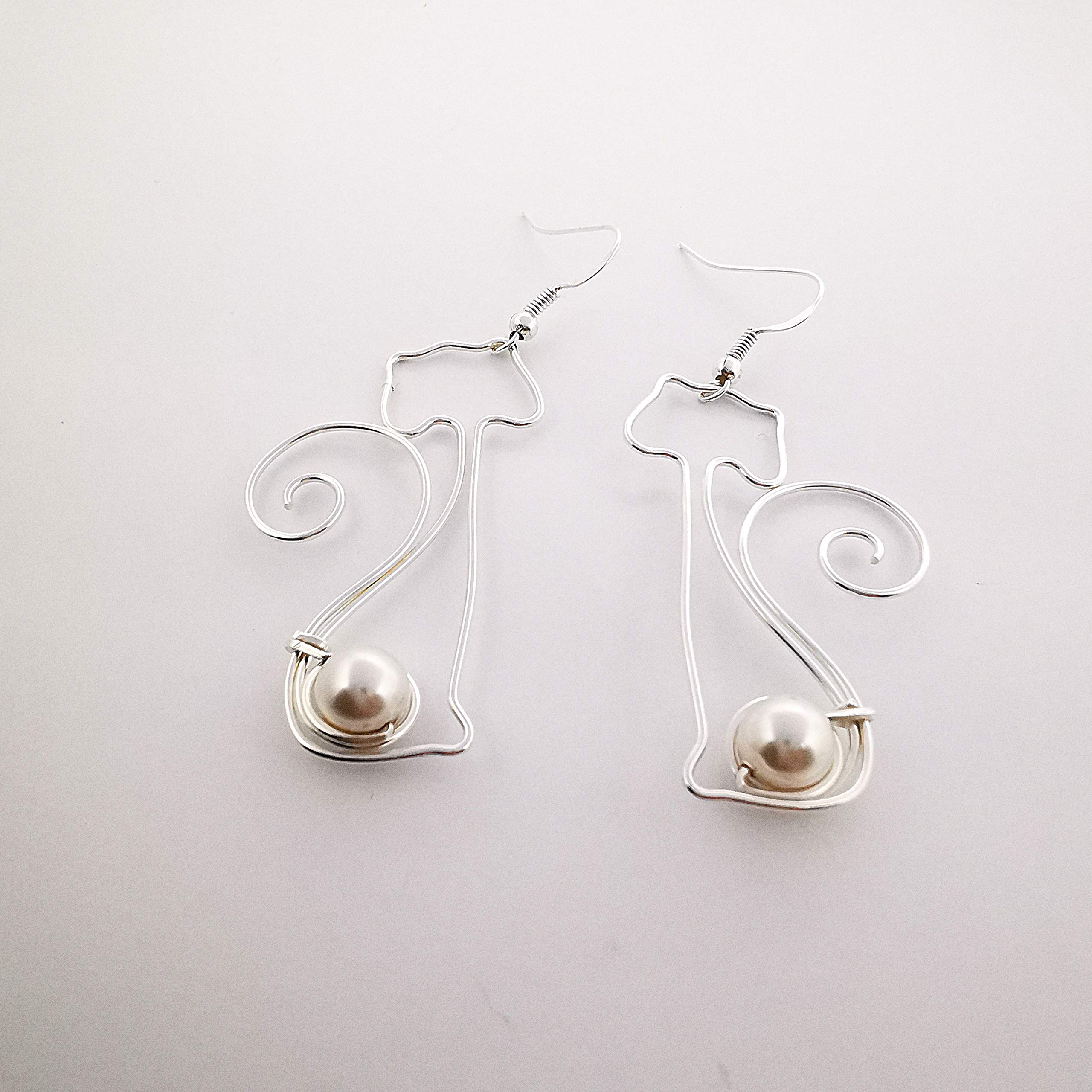 Sterling Silver & Gold Cat Earrings - August Birthstone Jewelry for Cat Lovers | Perfect Birthday Gift for Her & Cat Mom Gifts | Elegant for Parties, Work & Everyday Wear
