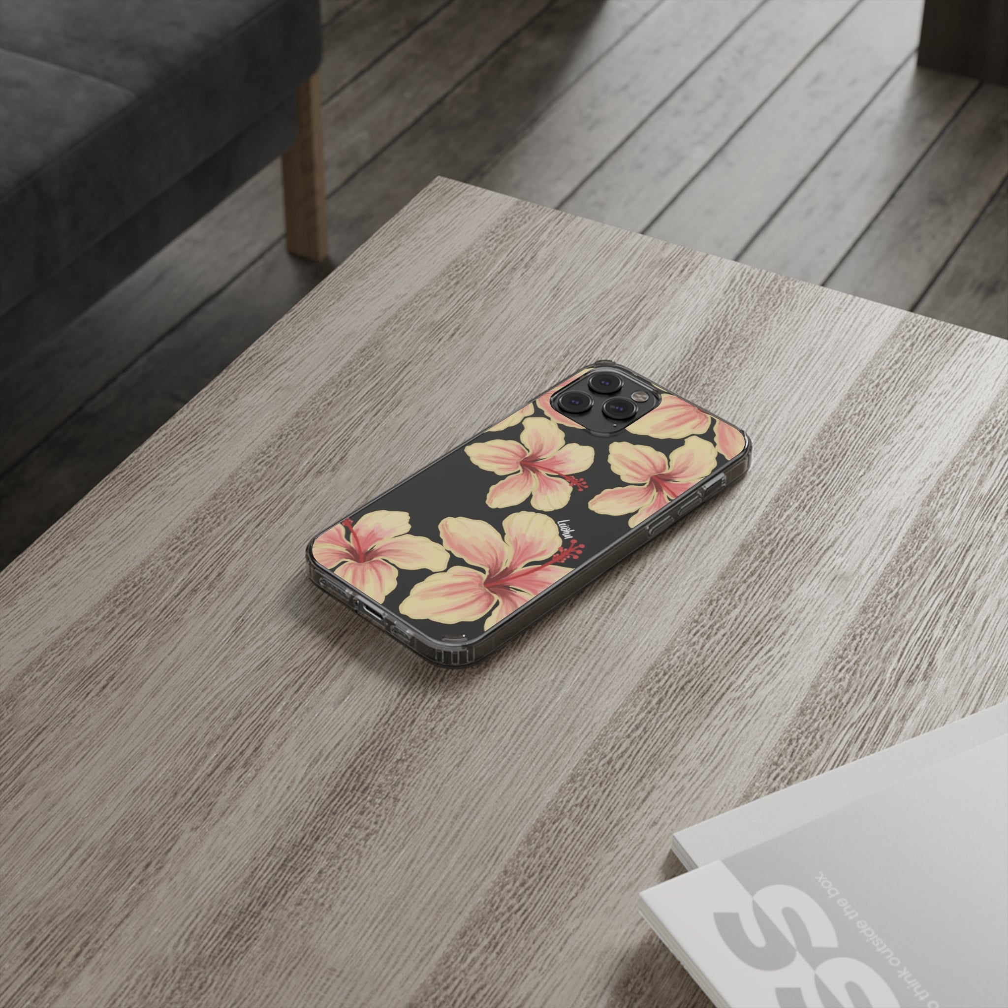 Premium Clear Hibiscus Ke'oke'o Phone Case - Shatterproof Protective Cover for iPhone & Samsung - Perfect for Beach, Travel & Everyday Use