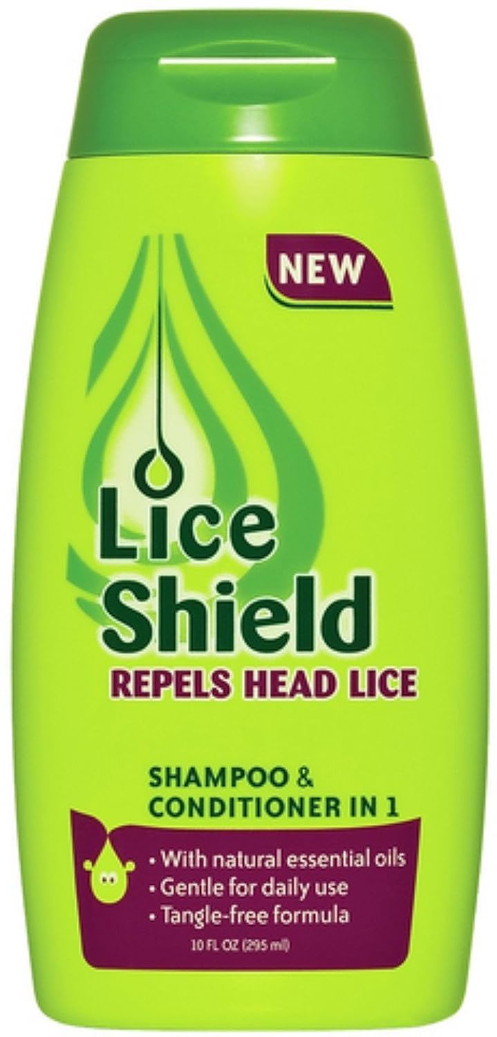 Lice Shield 2-in-1 Shampoo & Conditioner (10 oz, 2-Pack) – Natural Head Lice Prevention & Treatment for Kids & Adults – Perfect for School, Camp & Family Use