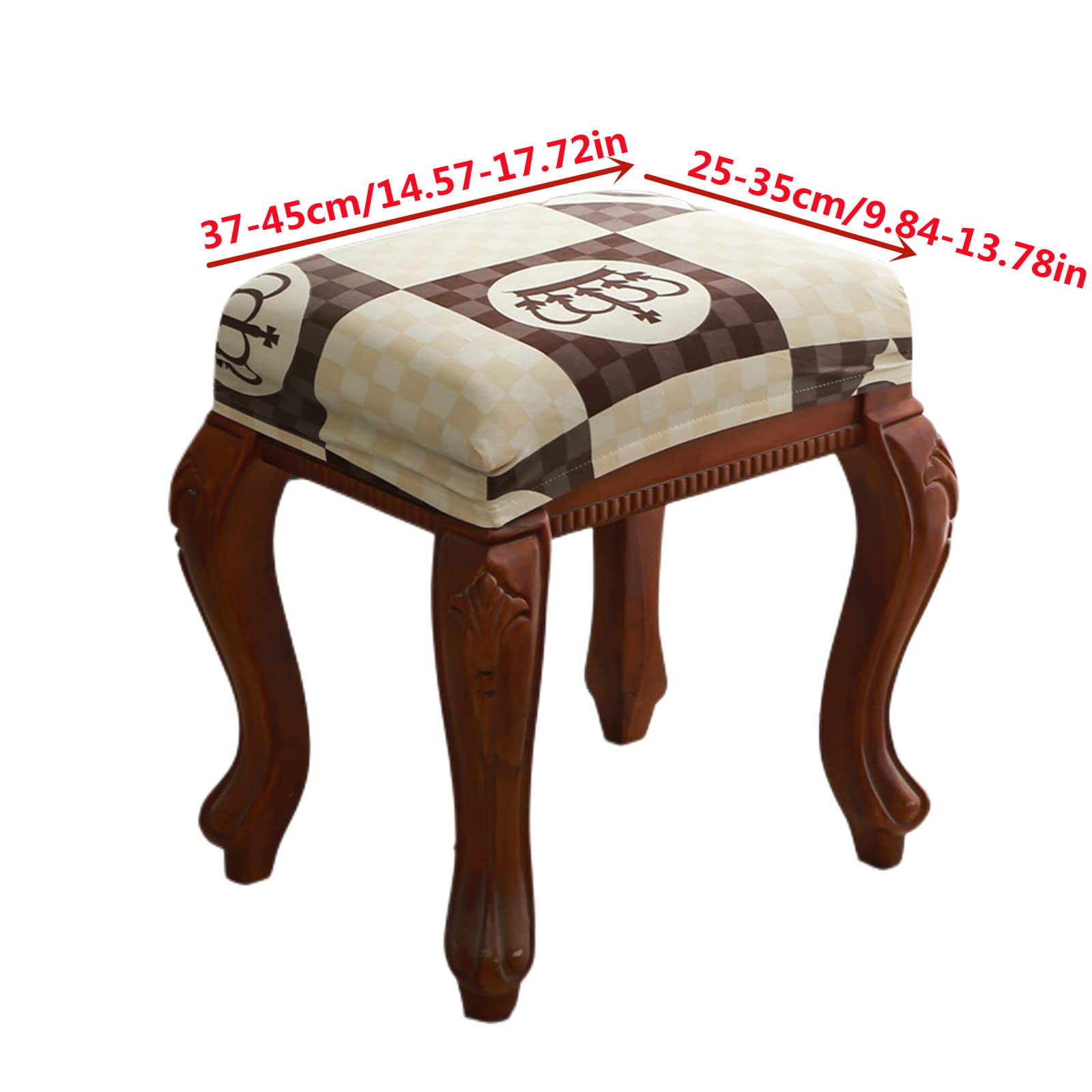 Elastic Rectangle Bar Stool Covers - Stretchable Foot Stool Seat Cushion Covers for Vanity, Dressing Chair & Counter Stools - Perfect for Home Decor, Kitchen, Salon & Office Use