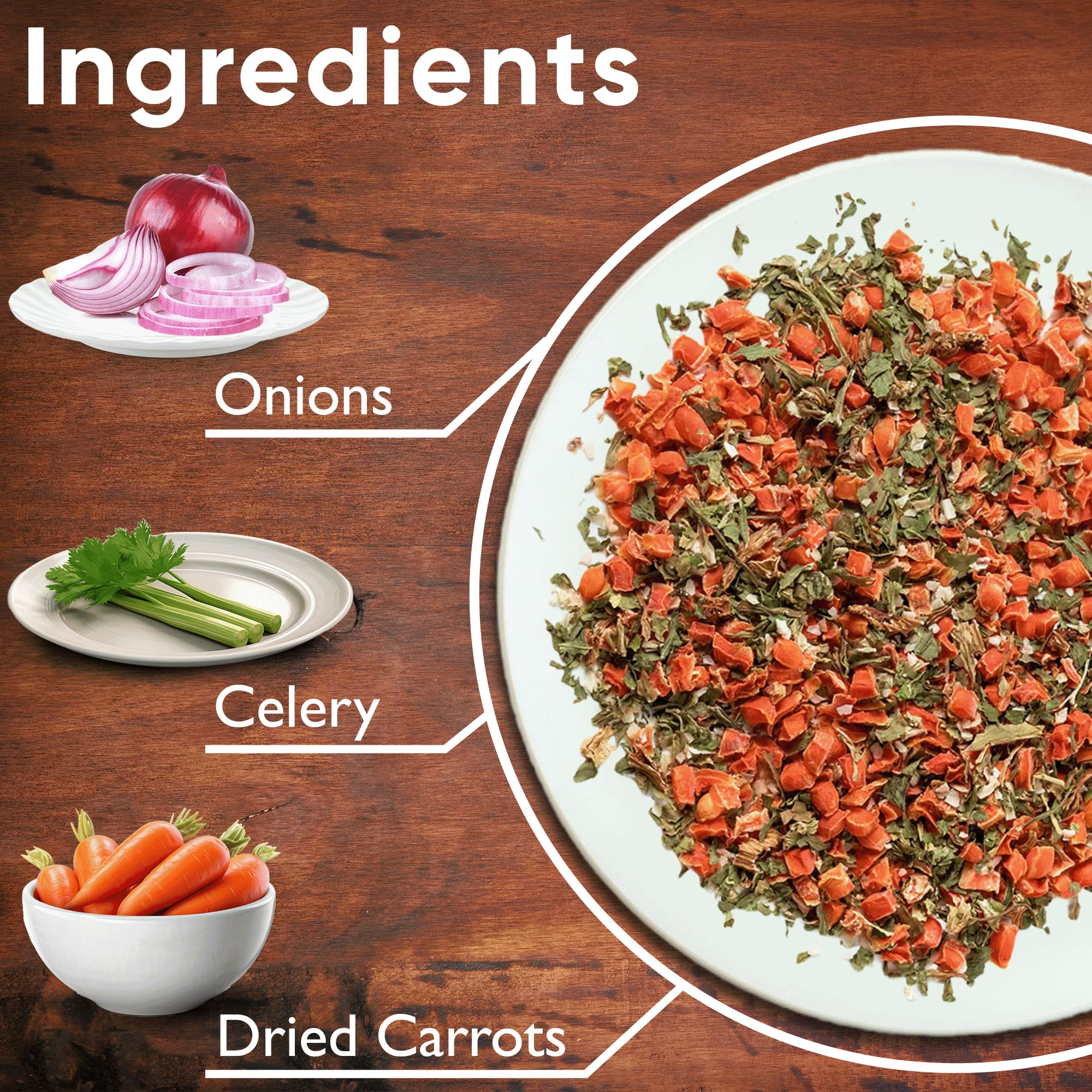 Future Essentials Dehydrated Mirepoix Mix - Carrots, Celery & Onions - 25 Year Shelf Life - Case of 12 (12 Pack) - Perfect for Emergency Food Storage, Camping & Long-Term Pantry Supplies