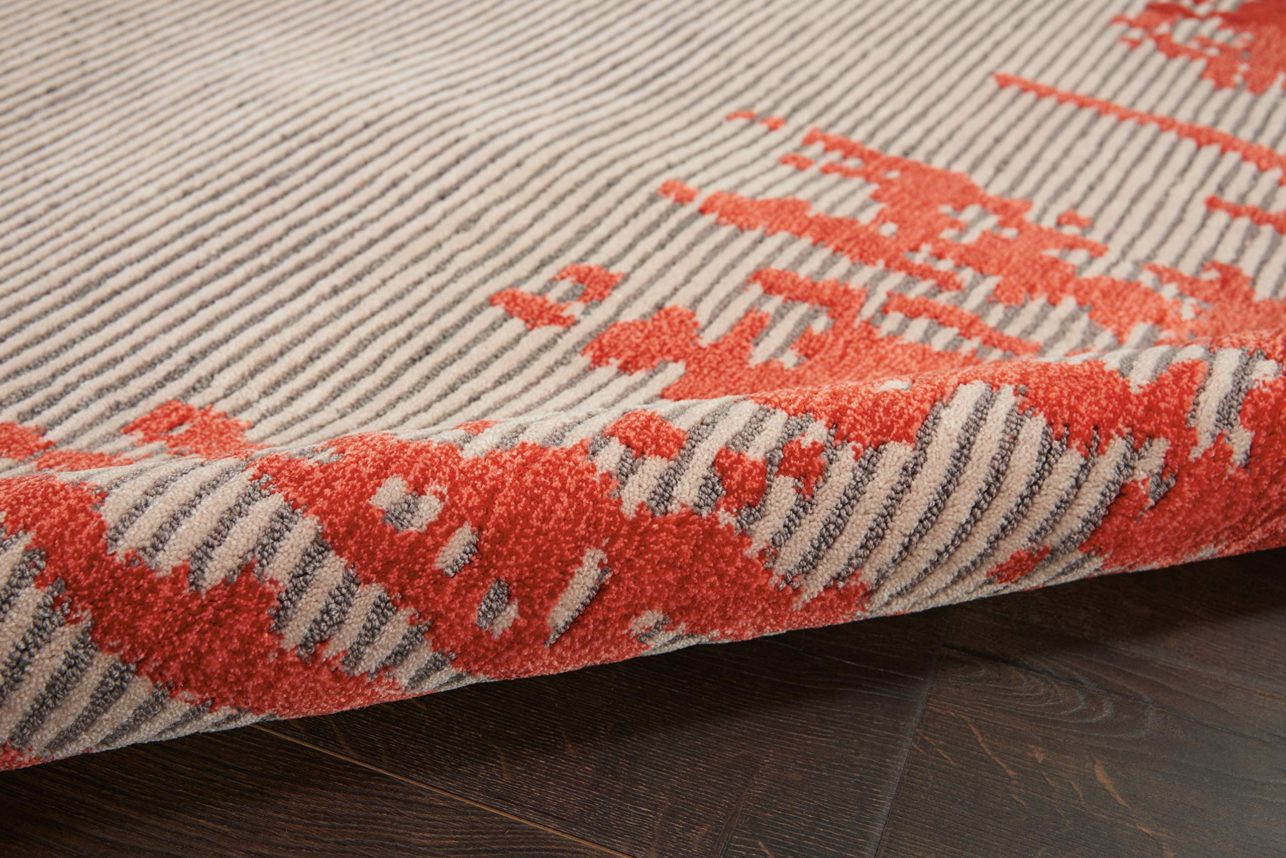 Nourison Symmetry Distressed Beige/Red 9x12 Area Rug - Easy to Clean, Non-Shedding, Soft & Durable - Perfect for Living Room, Bedroom, Dining Room & Kitchen Decor | Home & Office Floor Covering