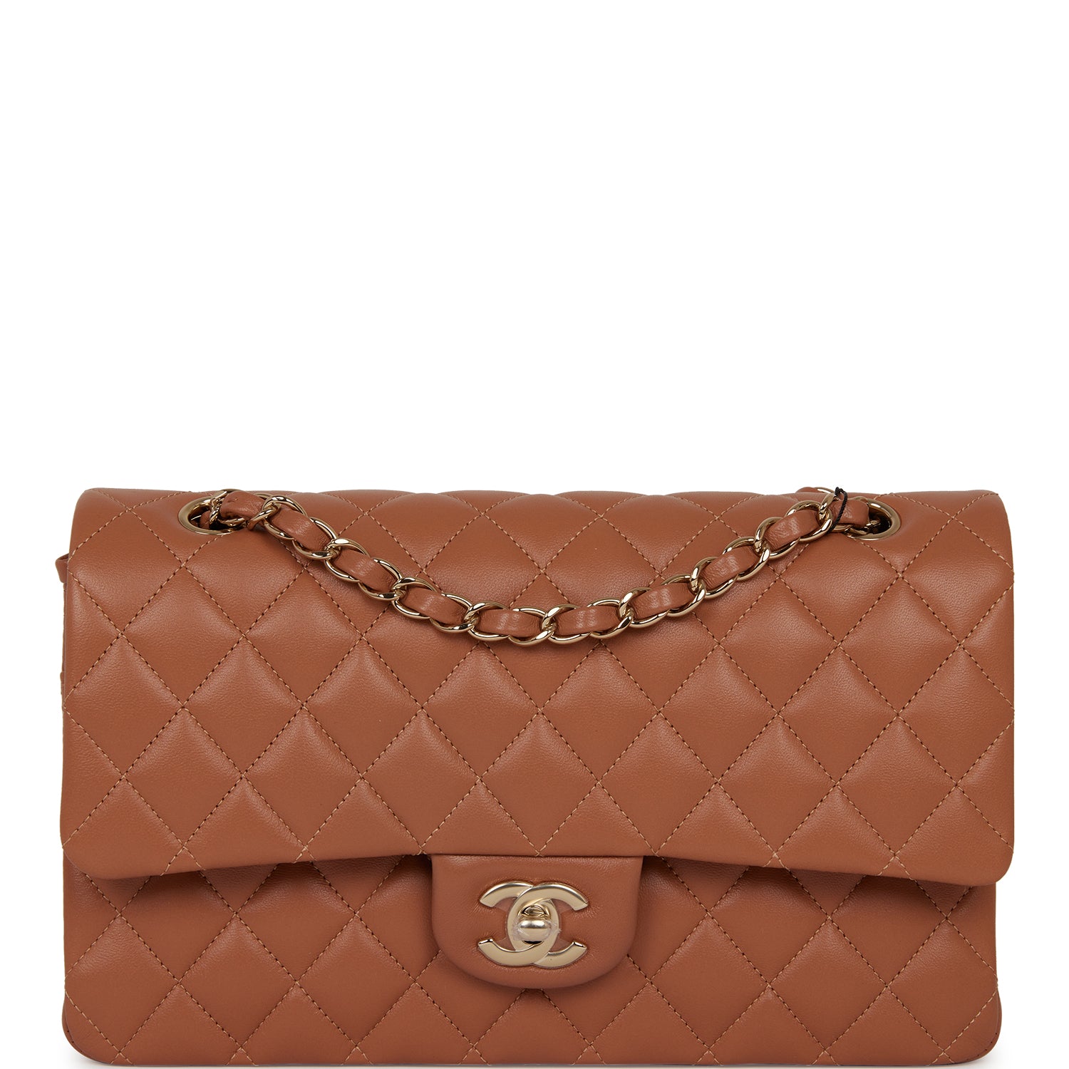 Chanel Medium Classic Double Flap Bag in Caramel Lambskin with Light Gold Hardware - Luxury Handbag for Women, Perfect for Work, Evening Events & Special Occasions