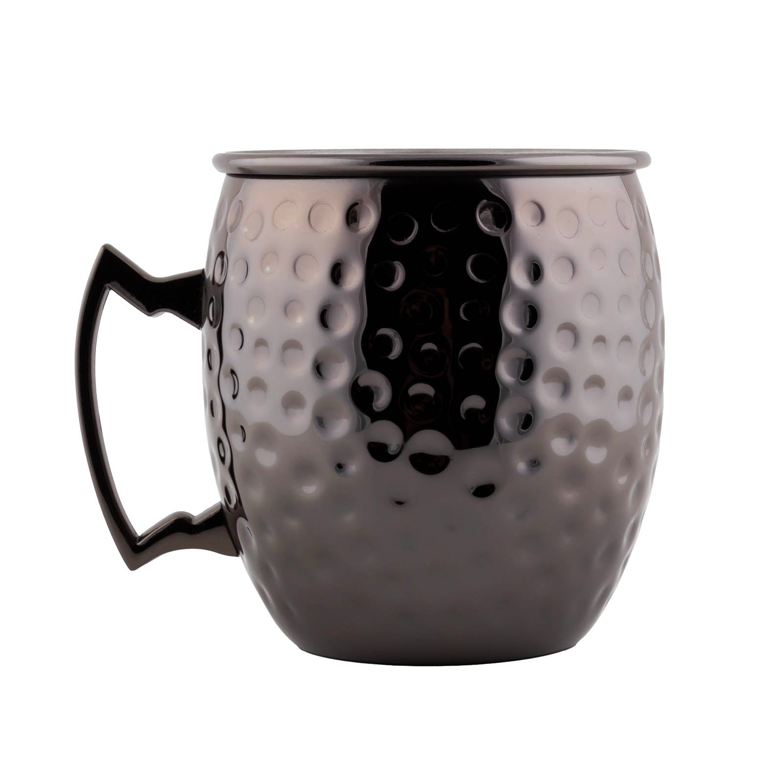 BarConic® 18oz Hammered Gun Metal Moscow Mule Mug - Premium Copper Drinking Cup for Cocktails, Beer & Iced Coffee - Perfect for Home Bars, Parties & Gifts
