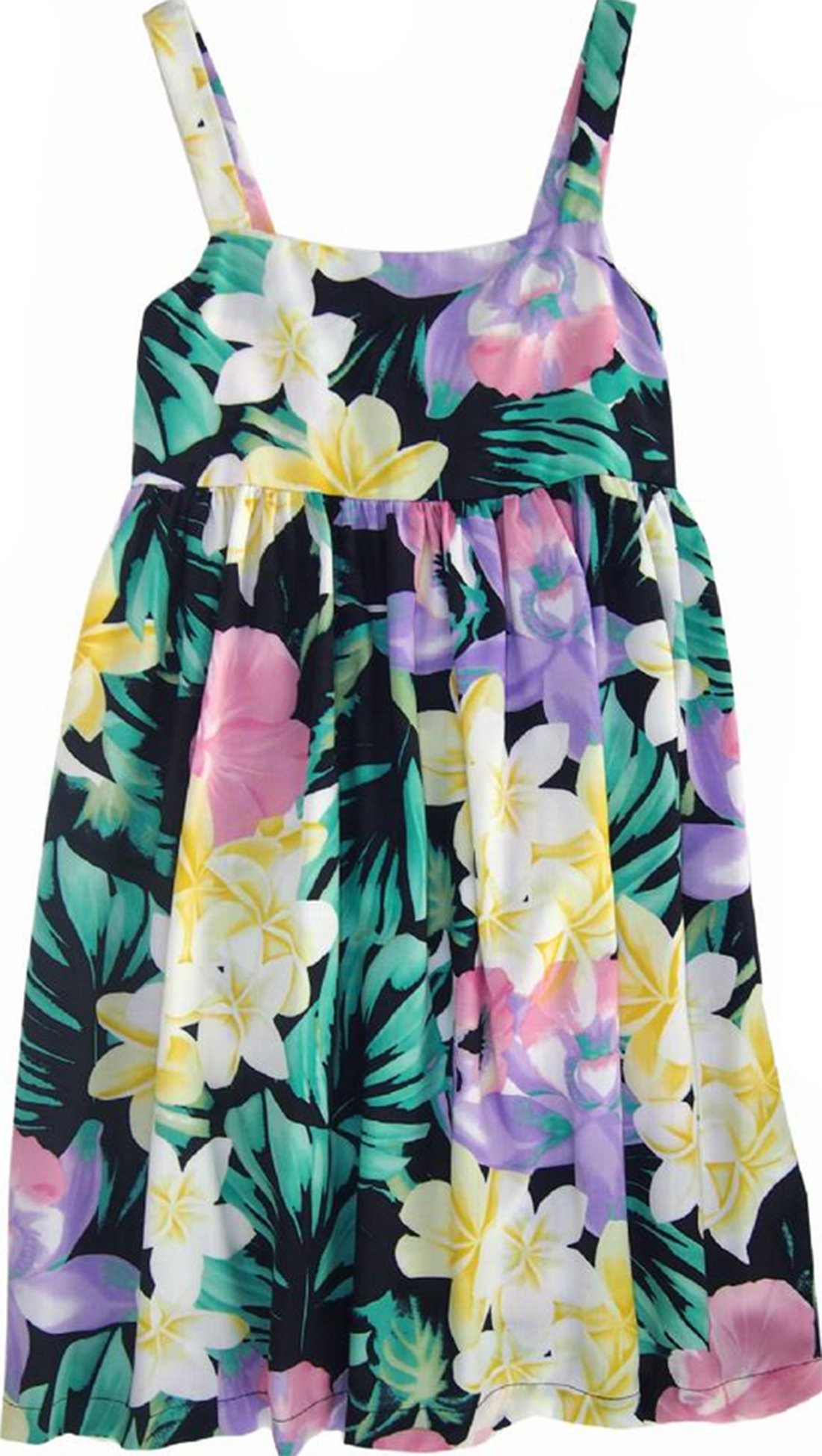 Jungle Flower Elastic Back Sundress - Floral Print Summer Dress for Beach Vacation, Garden Party, and Casual Outings