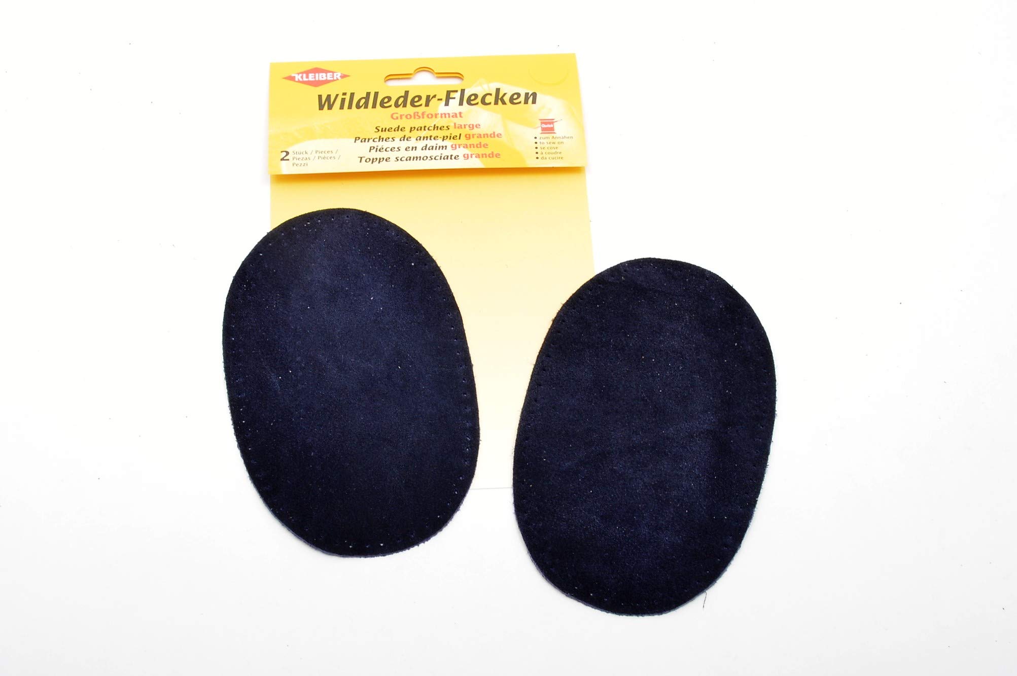 Kleiber Navy Blue Suede Sew-On Trouser & Arm Patches - Large Size for DIY Clothing Repair, Custom Jacket Embellishment, and Uniform Personalization